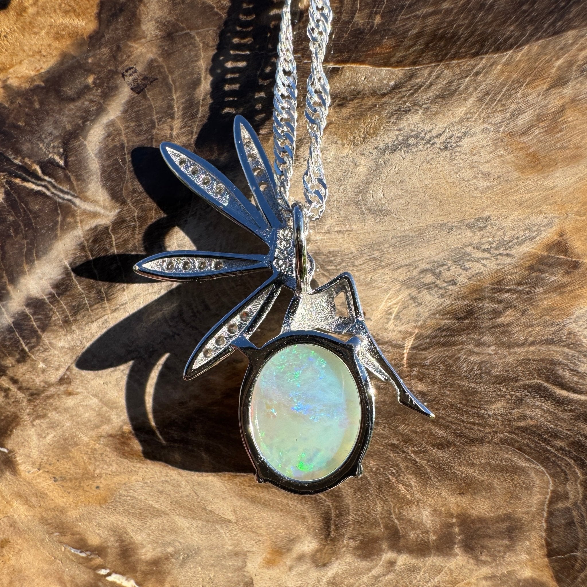 2.3ct Coober Pedy Opal Pendant Necklace ~ 'Cape Le Grand Glow ~' | 925 Sterling Silver | Solid Australian Opal