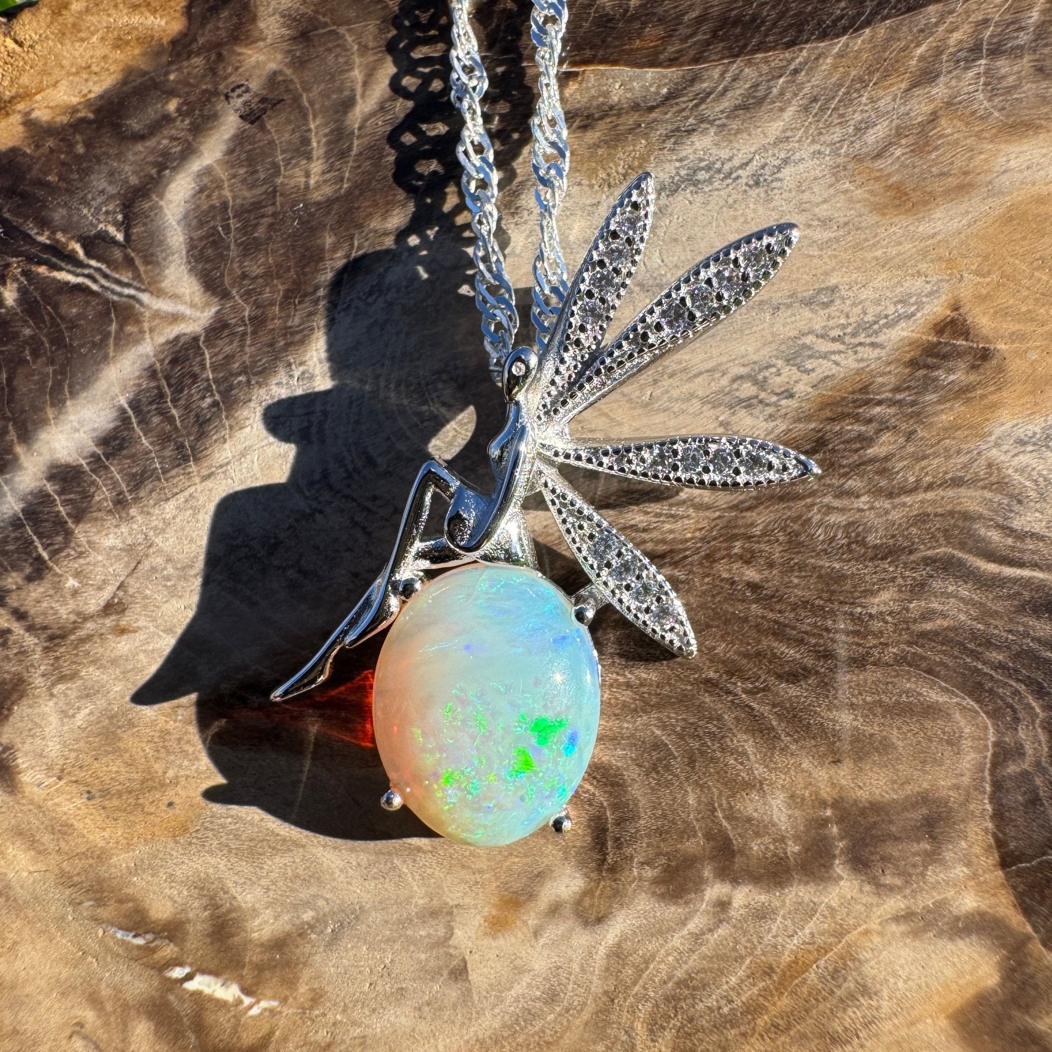 2.3ct Coober Pedy Opal Pendant Necklace ~ 'Cape Le Grand Glow ~' | 925 Sterling Silver | Solid Australian Opal