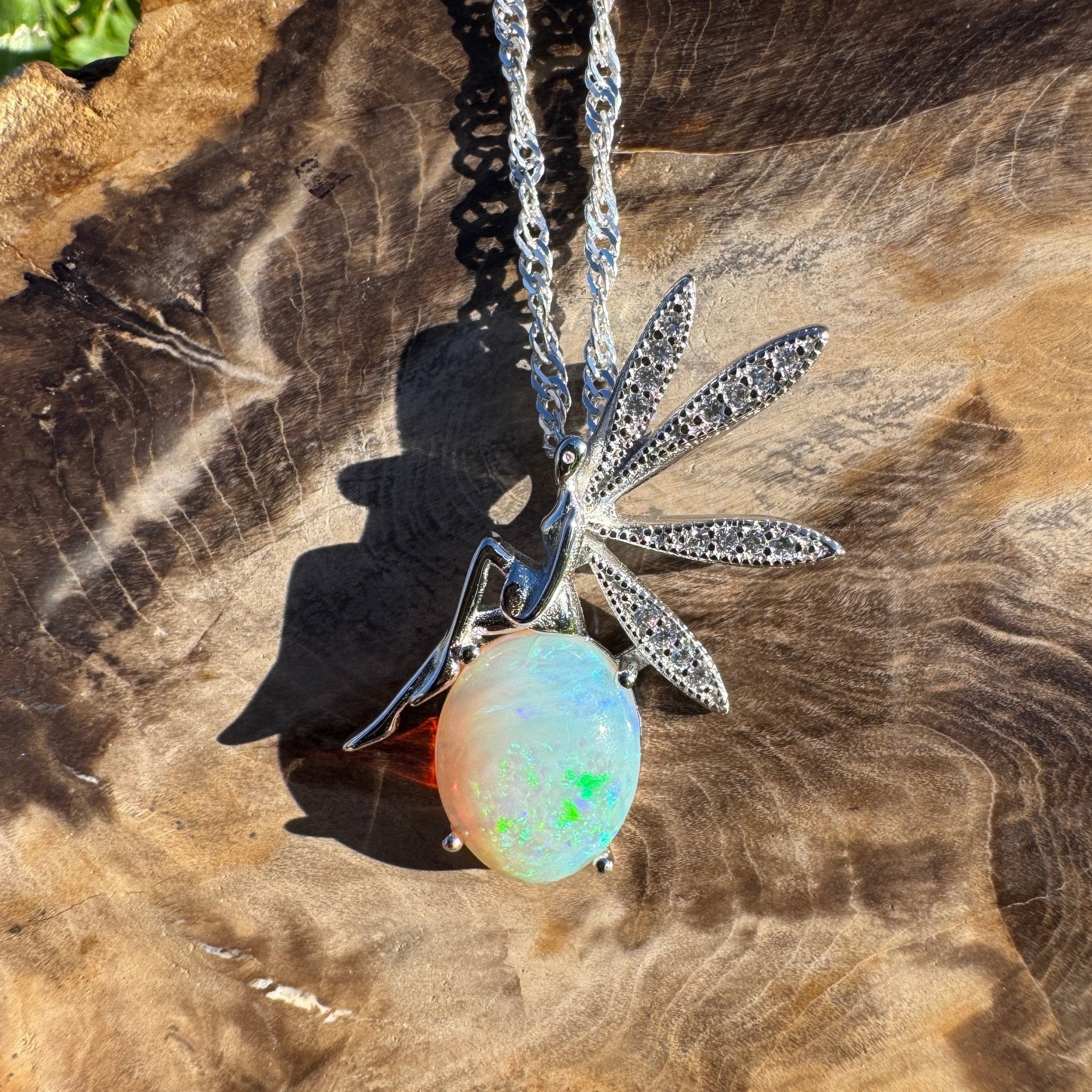 2.3ct Coober Pedy Opal Pendant Necklace ~ 'Cape Le Grand Glow ~' | 925 Sterling Silver | Solid Australian Opal