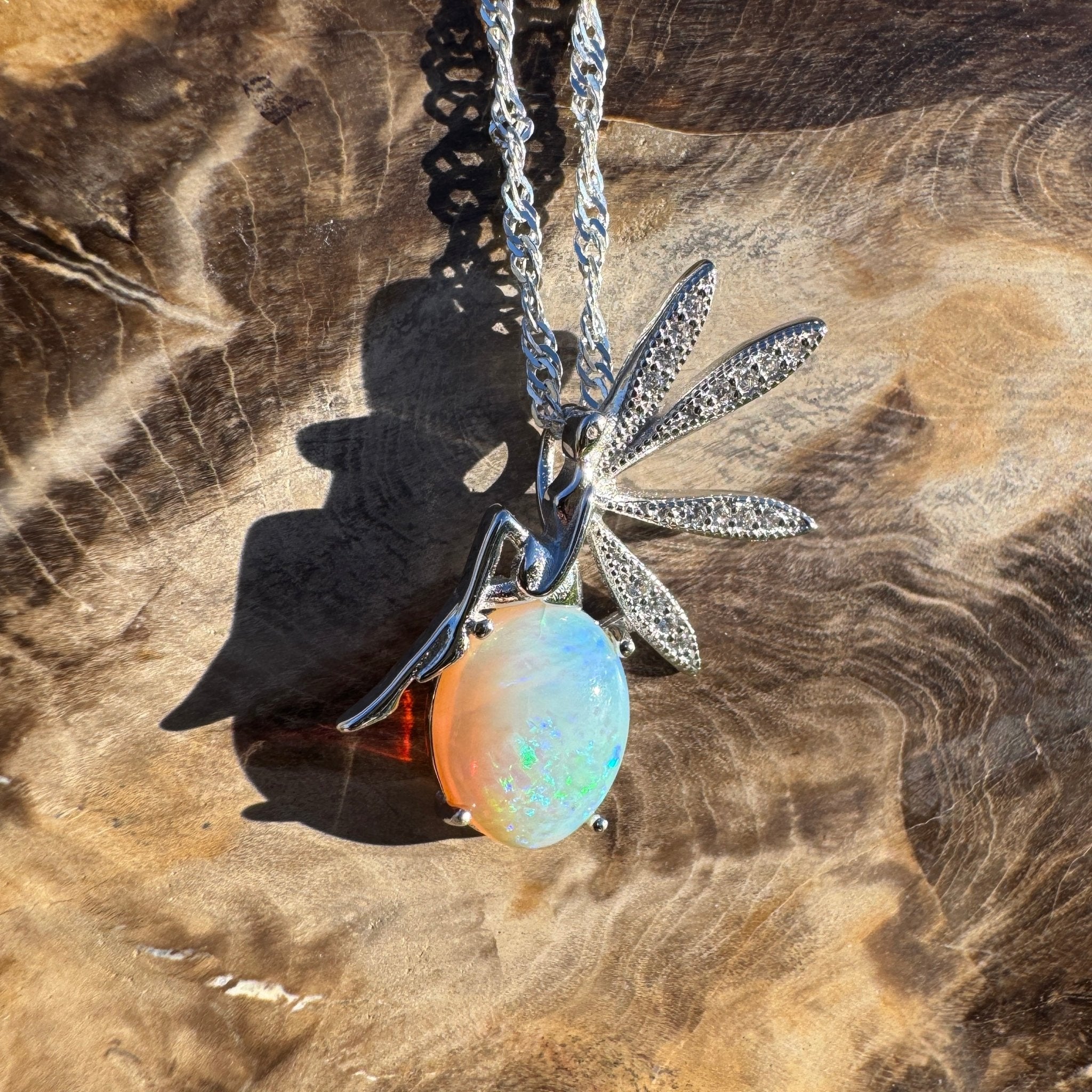 2.3ct Coober Pedy Opal Pendant Necklace ~ 'Cape Le Grand Glow ~' | 925 Sterling Silver | Solid Australian Opal