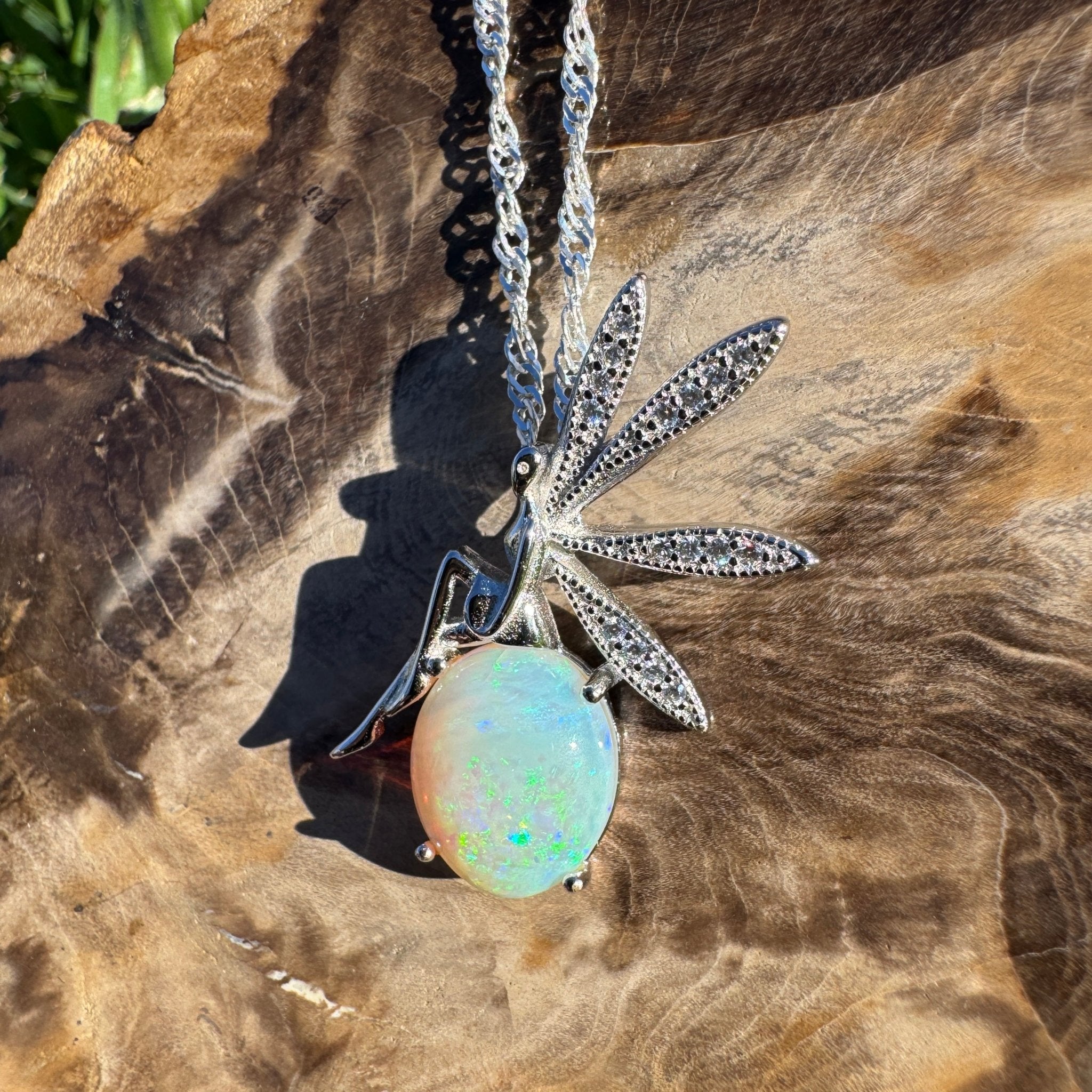 2.3ct Coober Pedy Opal Pendant Necklace ~ 'Cape Le Grand Glow ~' | 925 Sterling Silver | Solid Australian Opal