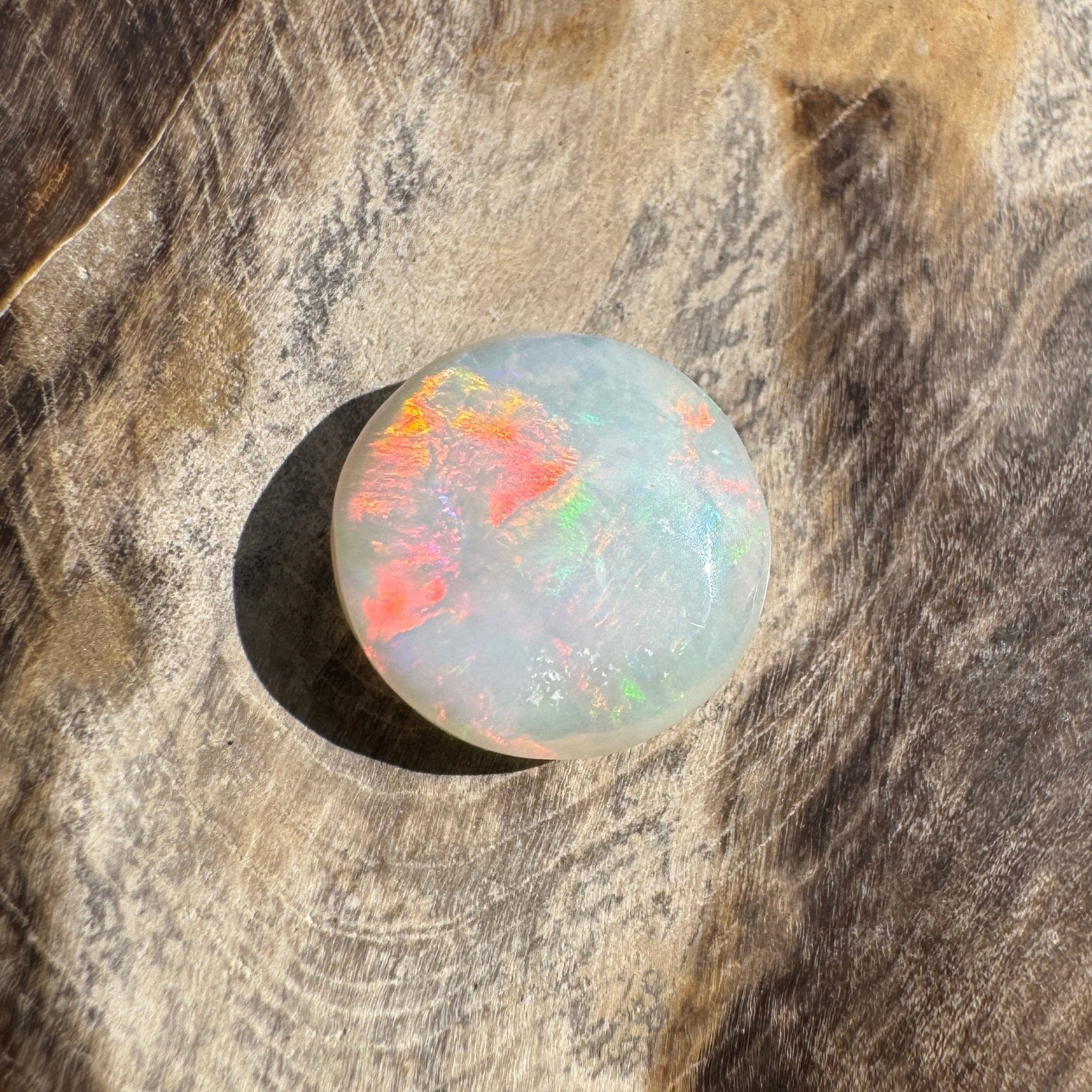 2.3ct Lightning Ridge Round Opal | Solid Australian Opal | Hand-Cut