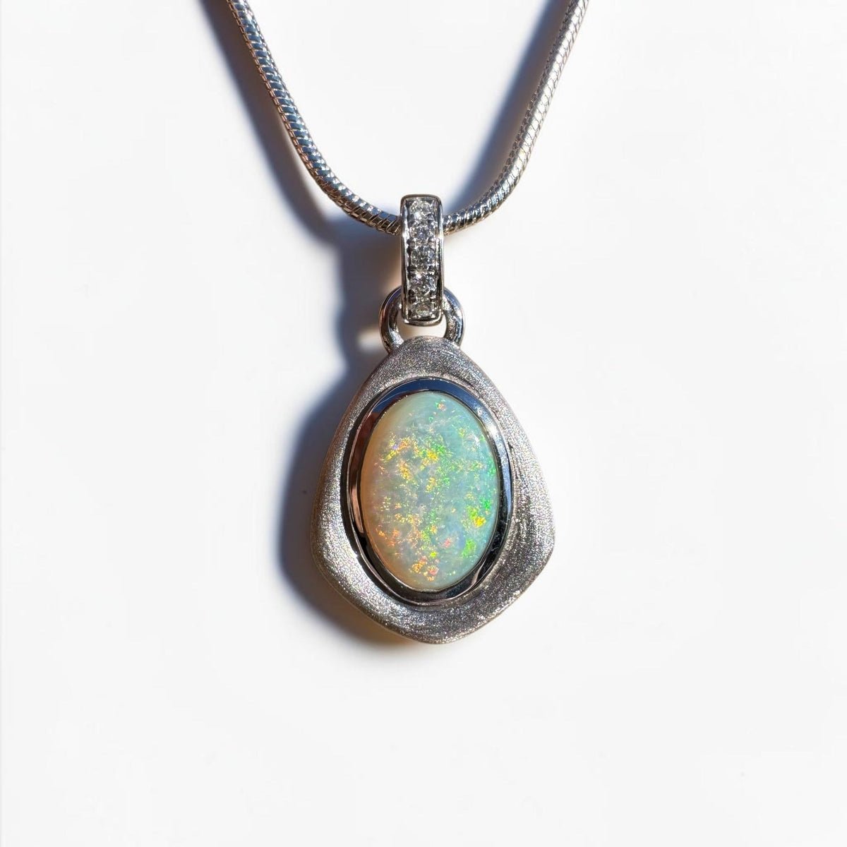 2.4ct Coober Pedy Opal Pendant Necklace ~ 'Warrnambool Glow' | 925 Sterling Silver | Solid Australian Opal