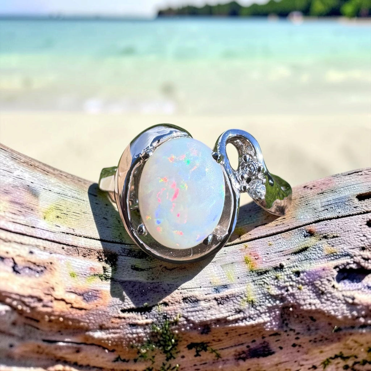 2.4ct Coober Pedy Opal Ring ~ 'Uluru Dusk' | 925 Sterling Silver | Solid Australian Opal