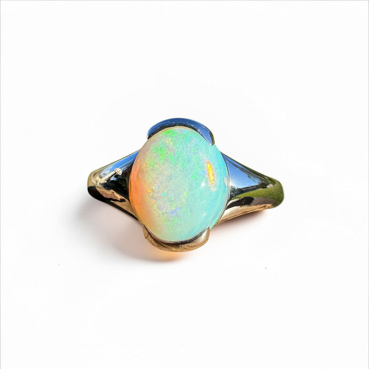 2.4ct Coober Pedy Opal Ring ~ 'Yorke Peninsula Spectrum' | 925 Sterling Silver | Solid Australian Opal
