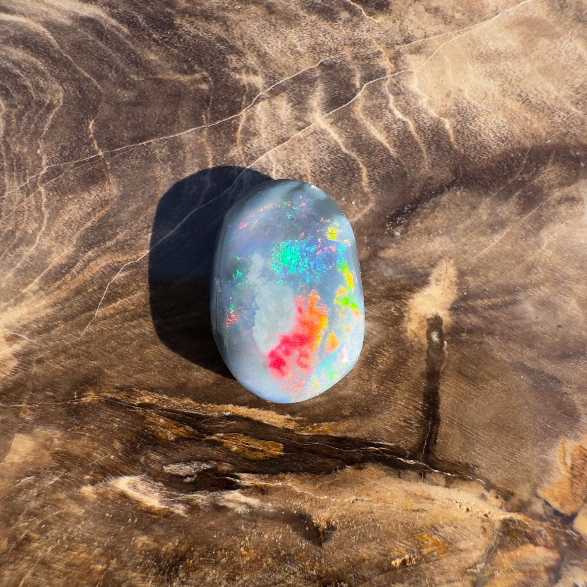 2.4ct Lightning Ridge Semi Black | Solid Australian Opal | Hand-Cut
