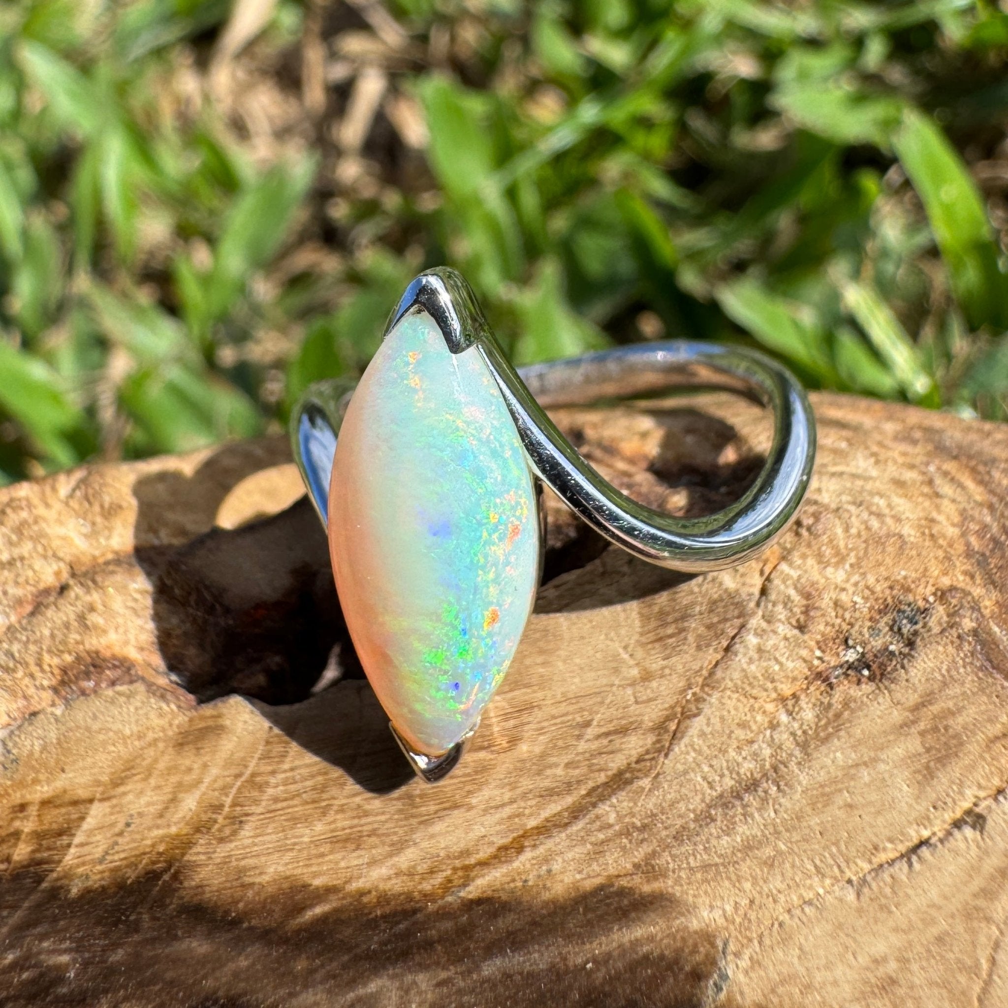 2.5ct Coober Pedy Opal Ring ~ 'Batemans Bay Beauty' | 925 Sterling Silver | Solid Australian Opal
