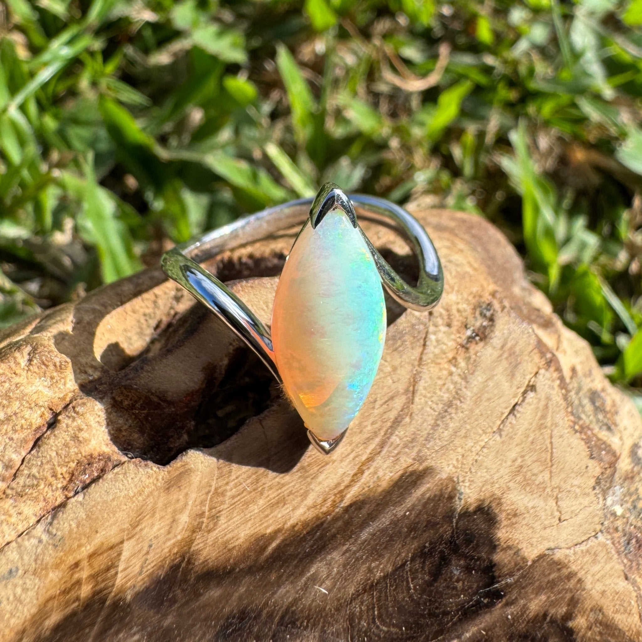 2.5ct Coober Pedy Opal Ring ~ 'Batemans Bay Beauty' | 925 Sterling Silver | Solid Australian Opal