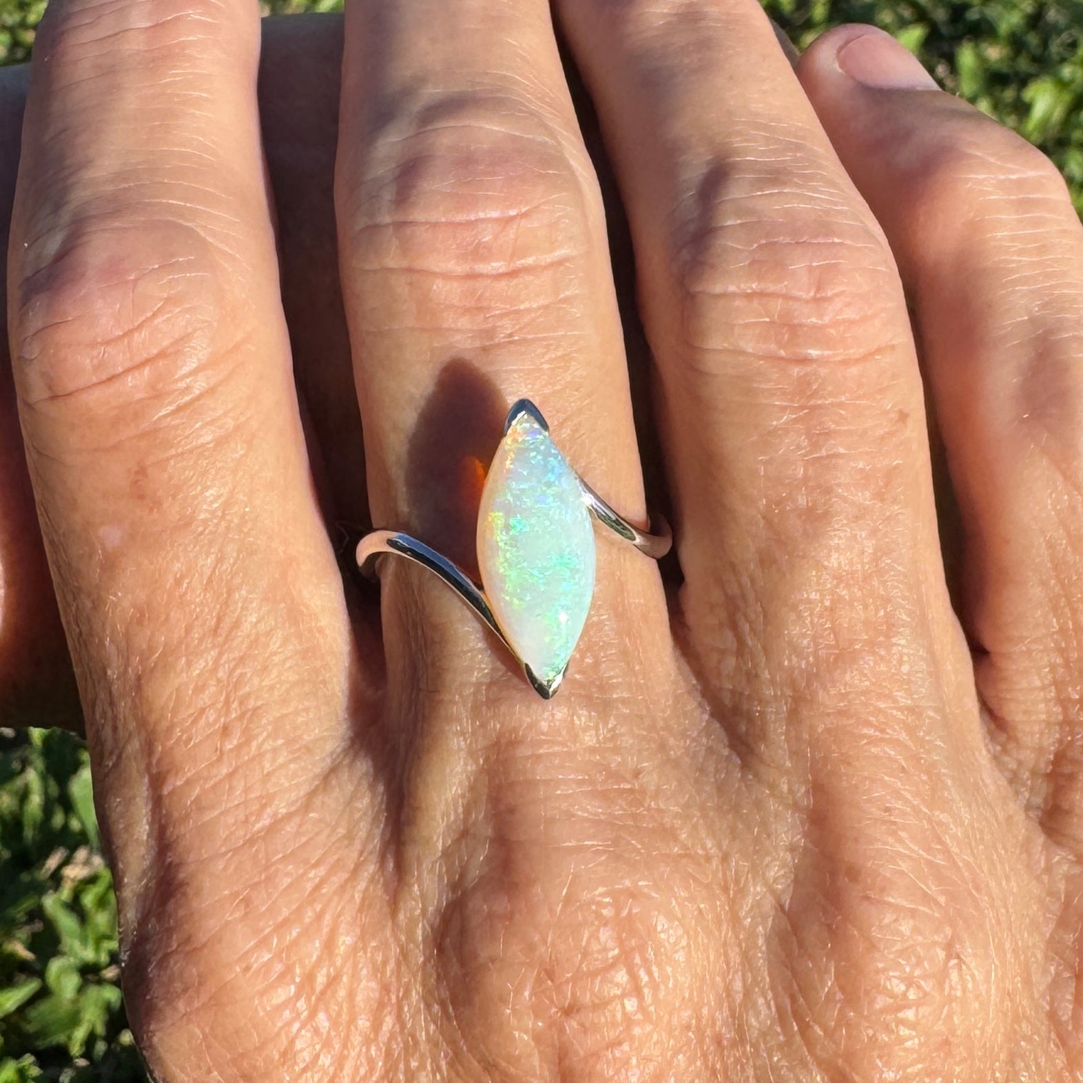 2.5ct Coober Pedy Opal Ring ~ 'Batemans Bay Beauty' | 925 Sterling Silver | Solid Australian Opal