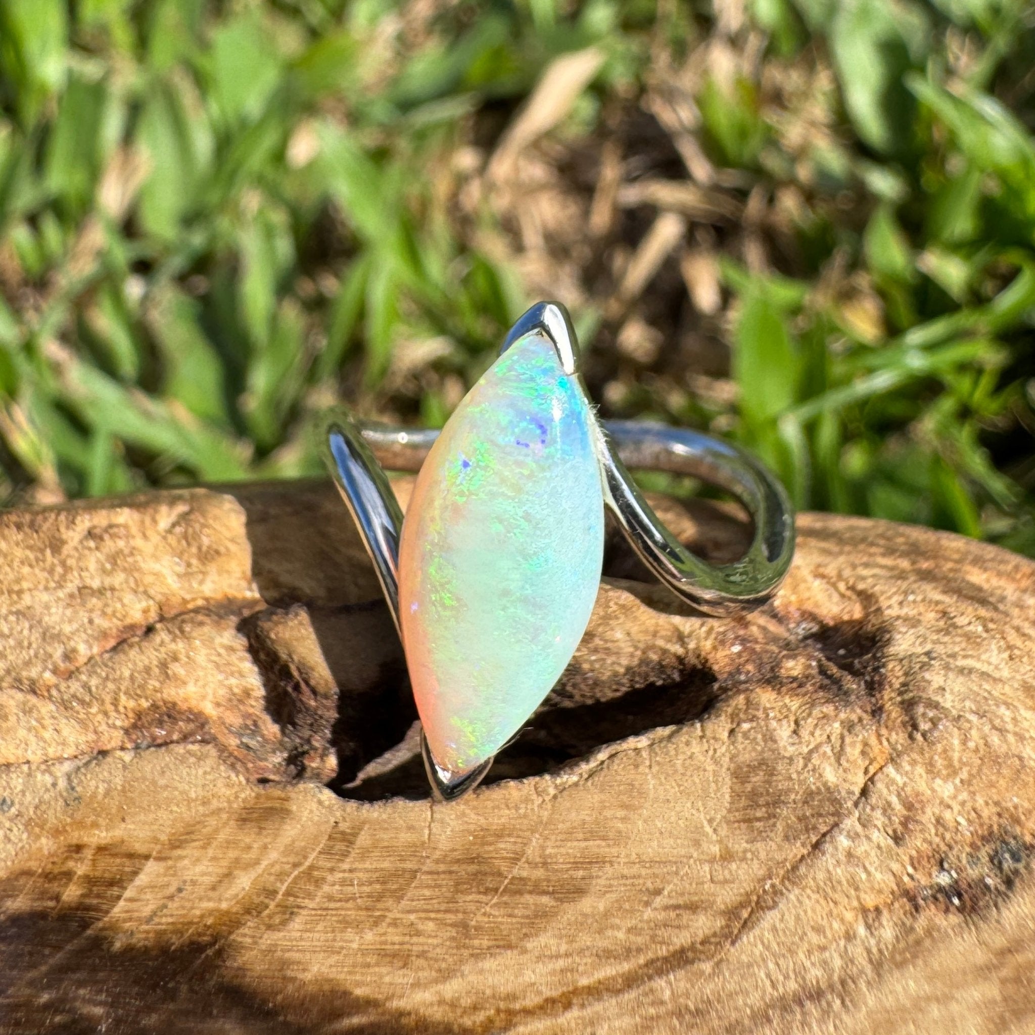 2.5ct Coober Pedy Opal Ring ~ 'Batemans Bay Beauty' | 925 Sterling Silver | Solid Australian Opal