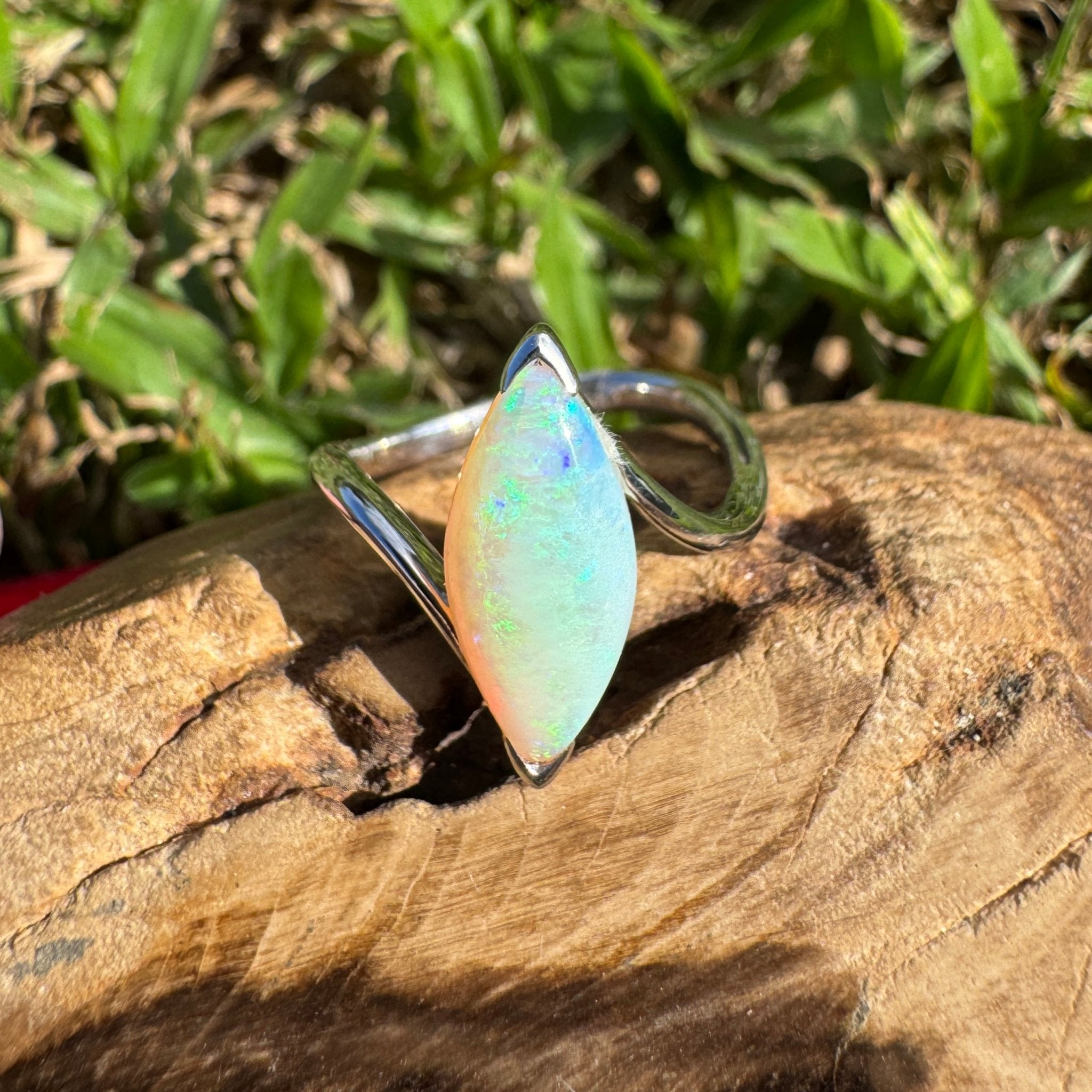 2.5ct Coober Pedy Opal Ring ~ 'Batemans Bay Beauty' | 925 Sterling Silver | Solid Australian Opal