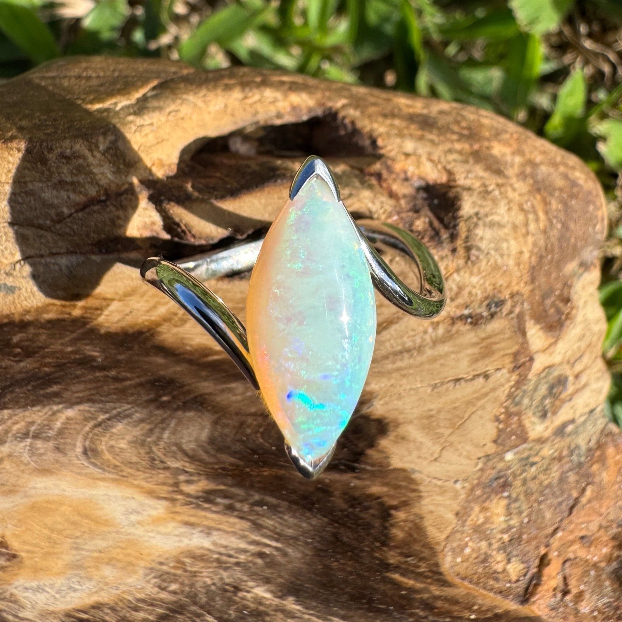 2.5ct Coober Pedy Opal Ring ~ 'Batemans Bay Beauty' | 925 Sterling Silver | Solid Australian Opal