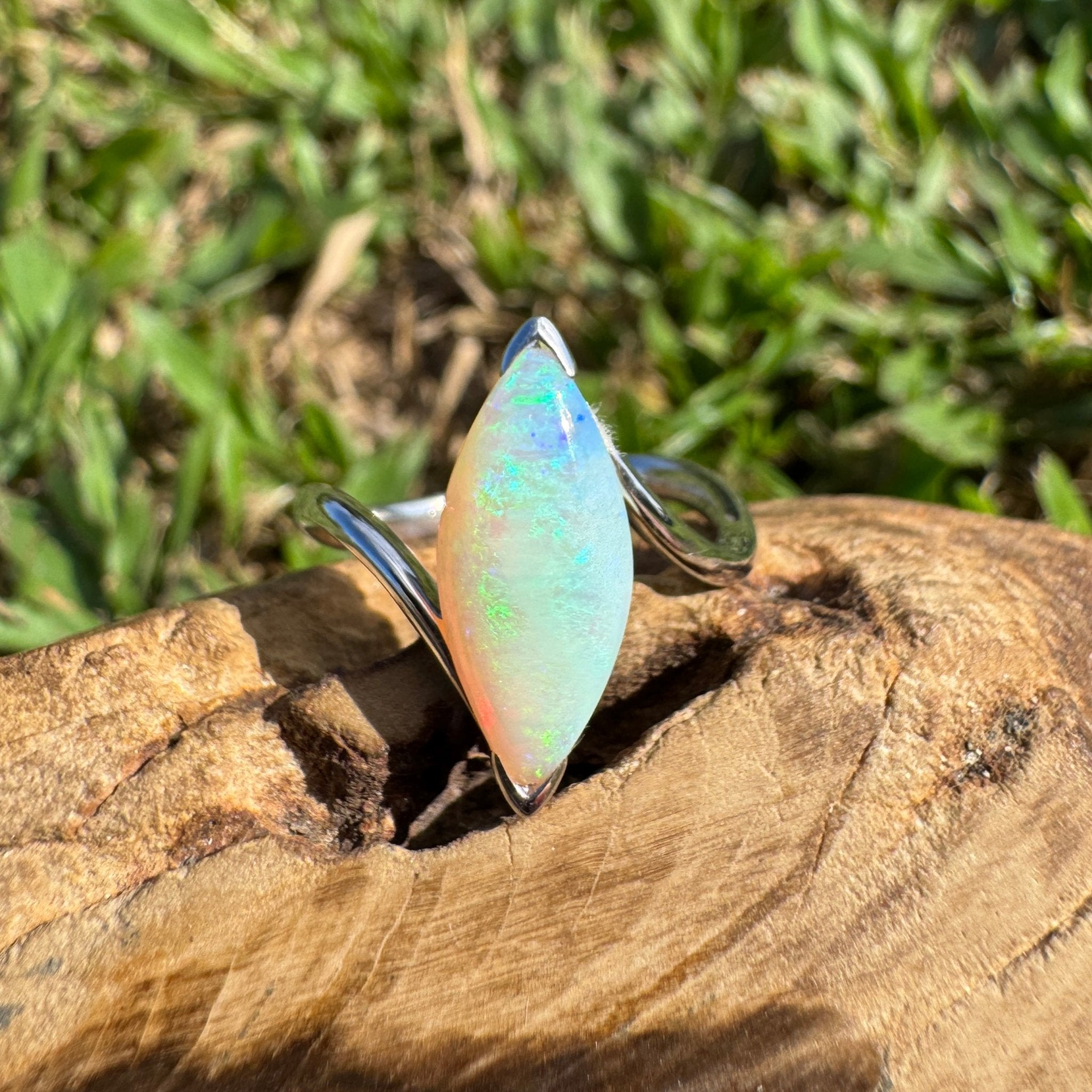 2.5ct Coober Pedy Opal Ring ~ 'Batemans Bay Beauty' | 925 Sterling Silver | Solid Australian Opal
