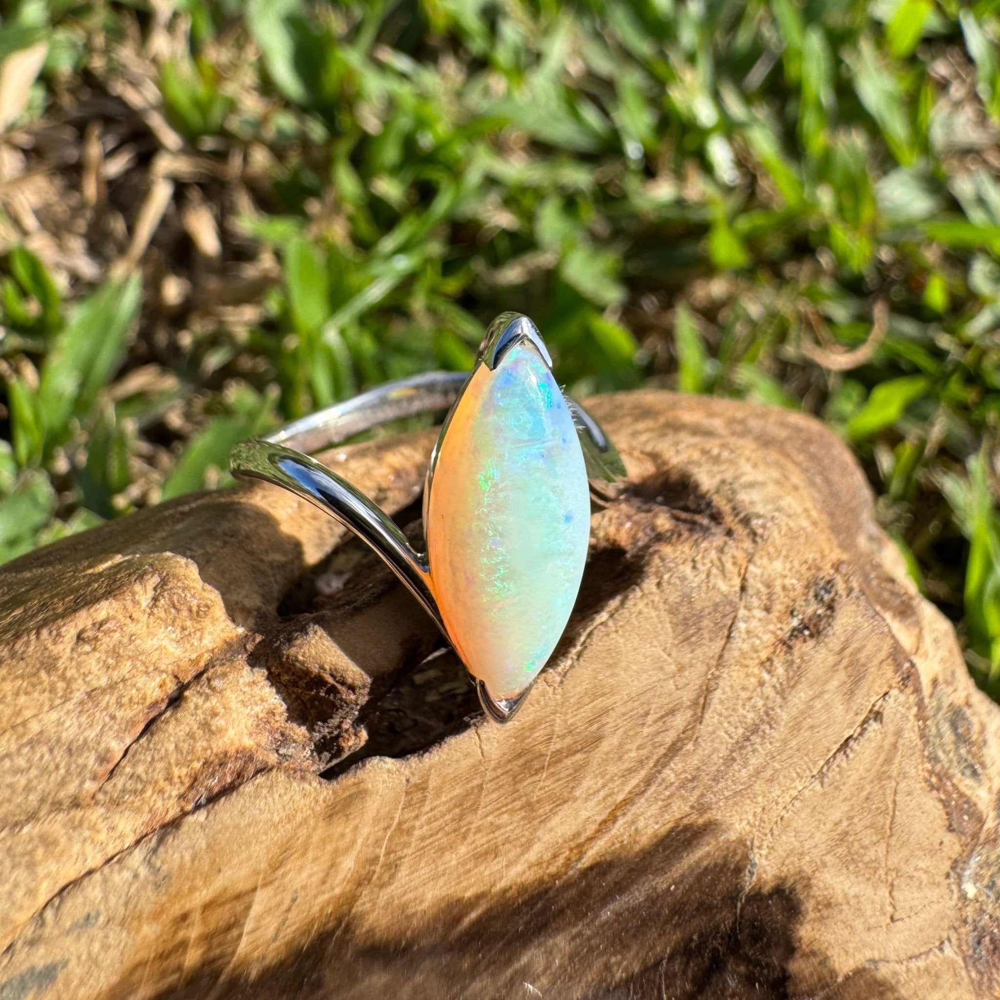 2.5ct Coober Pedy Opal Ring ~ 'Batemans Bay Beauty' | 925 Sterling Silver | Solid Australian Opal