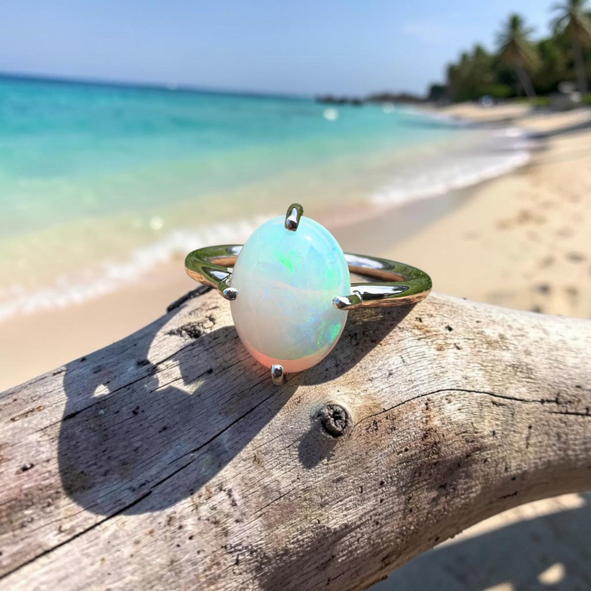 2.5ct Coober Pedy Opal Ring ~ 'Karijini Rainbow' | 925 Sterling Silver | Solid Australian Opal