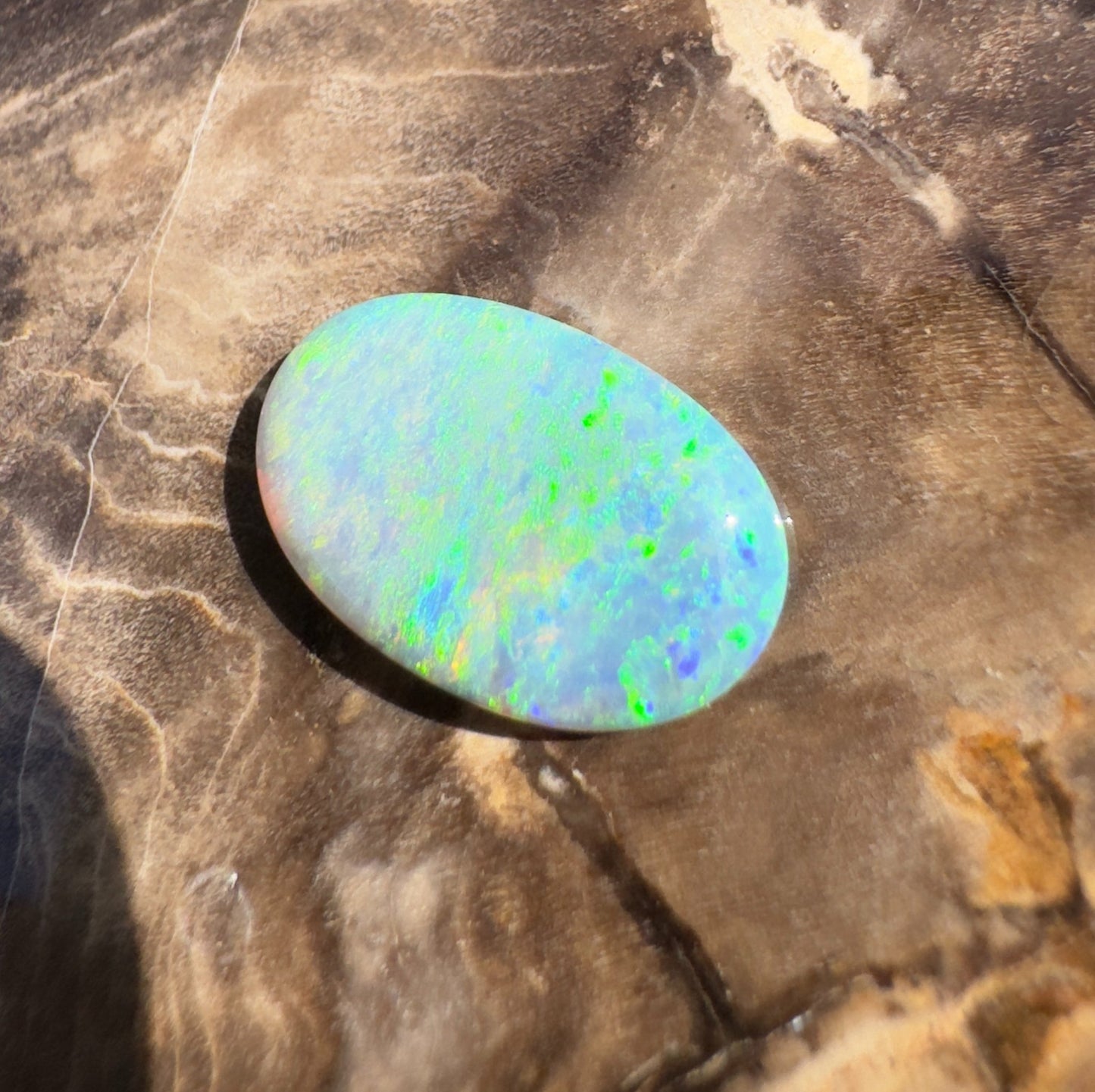 2.5ct Hand - Cut Solid Lightning Ridge Crystal Opal