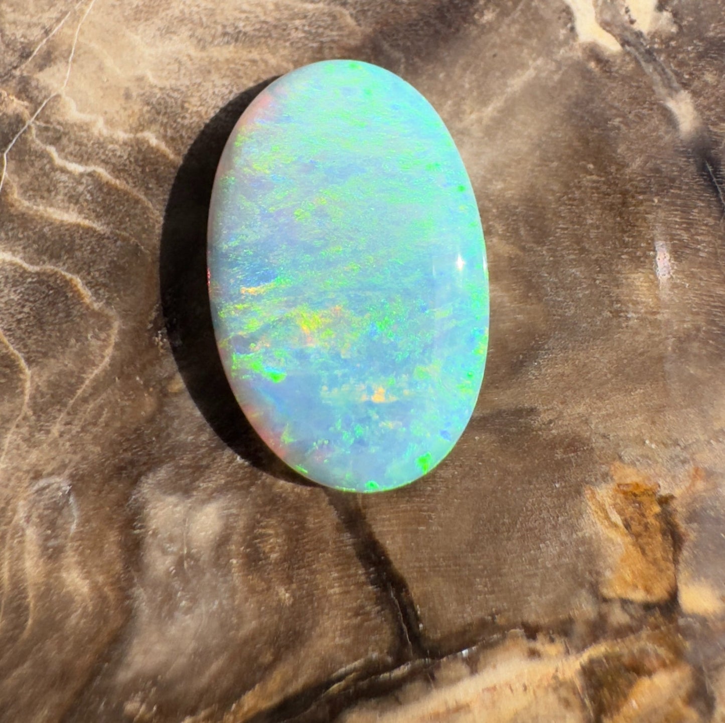 2.5ct Hand - Cut Solid Lightning Ridge Crystal Opal