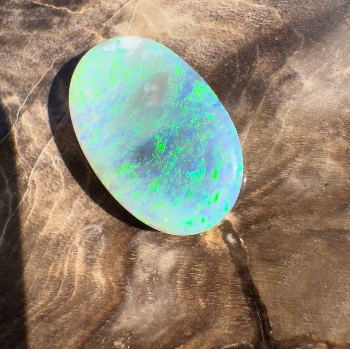2.5ct Hand - Cut Solid Lightning Ridge Crystal Opal