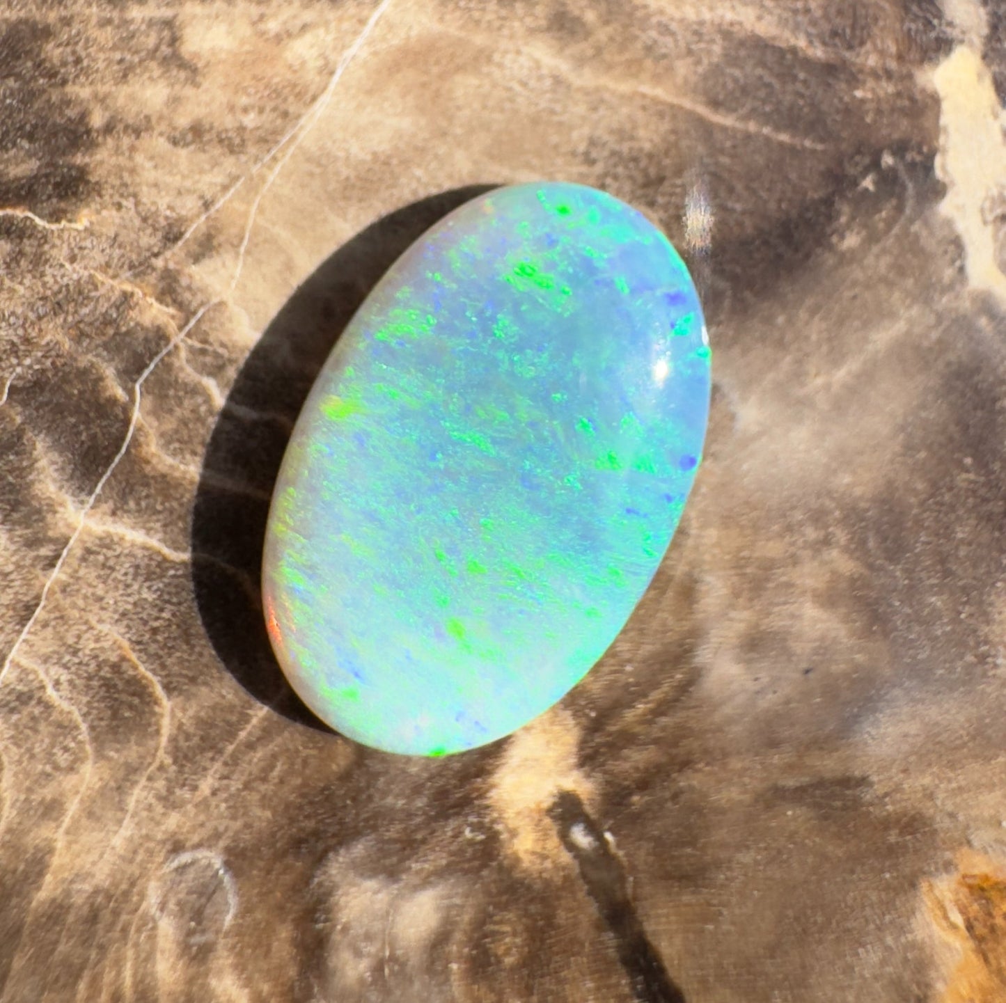 2.5ct Hand - Cut Solid Lightning Ridge Crystal Opal