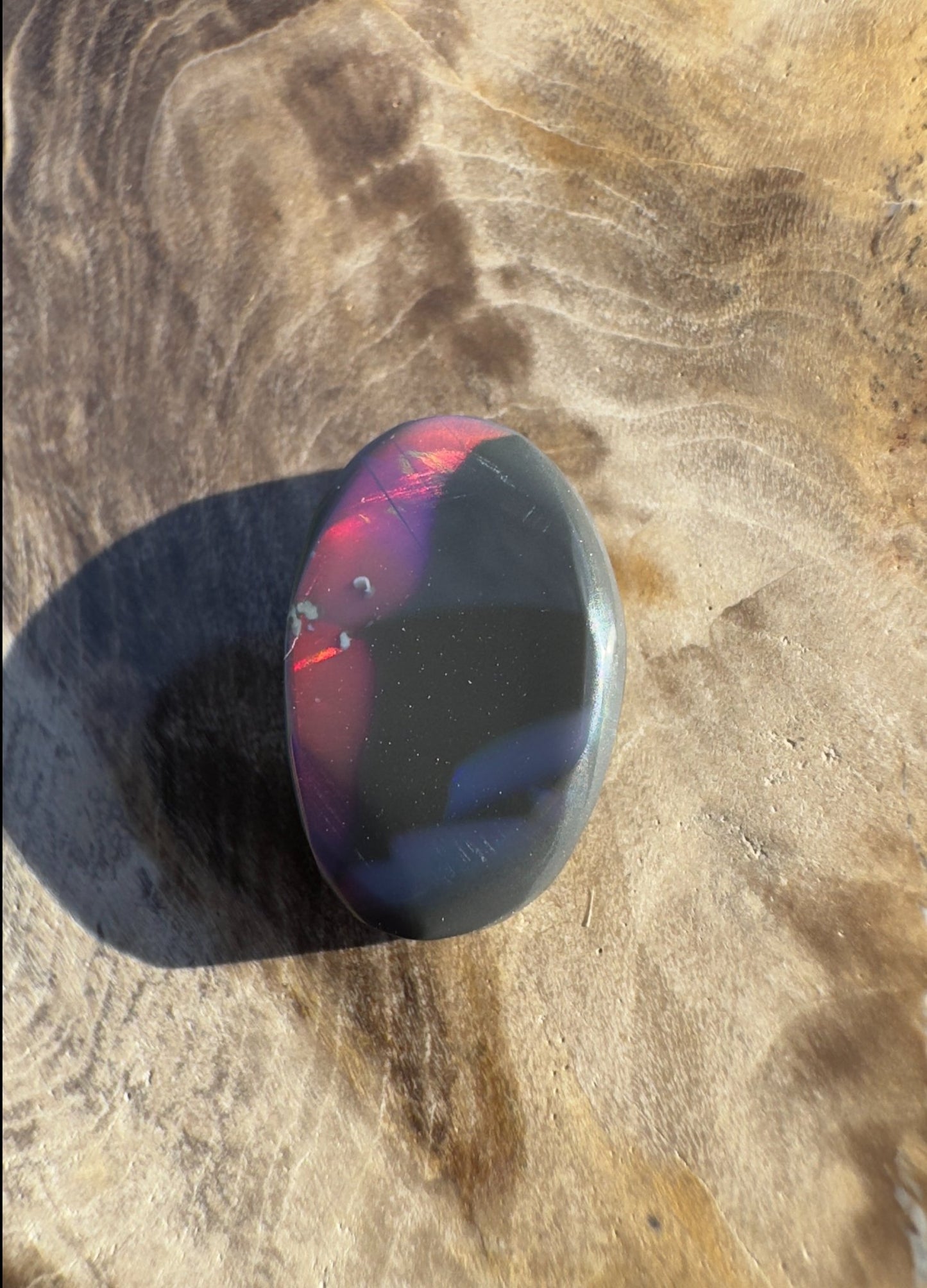 2.6ct Hand - cut Solid Lightning Ridge Black Opal