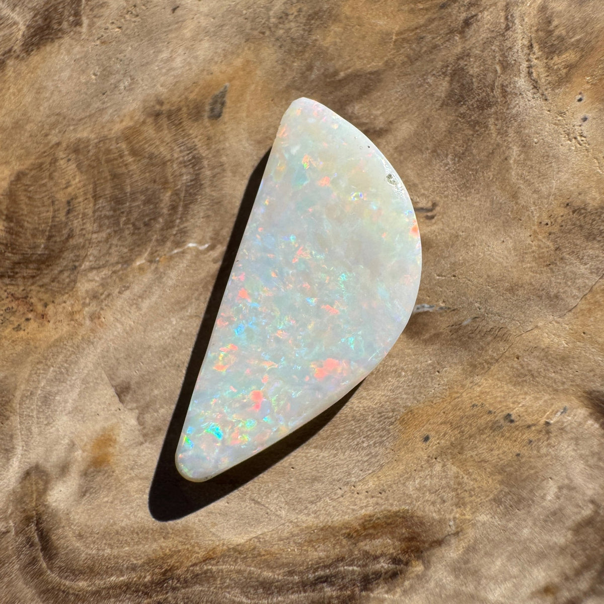 2.7ct Coober Pedy White Opal | Solid Australian Opal | Hand-Cut