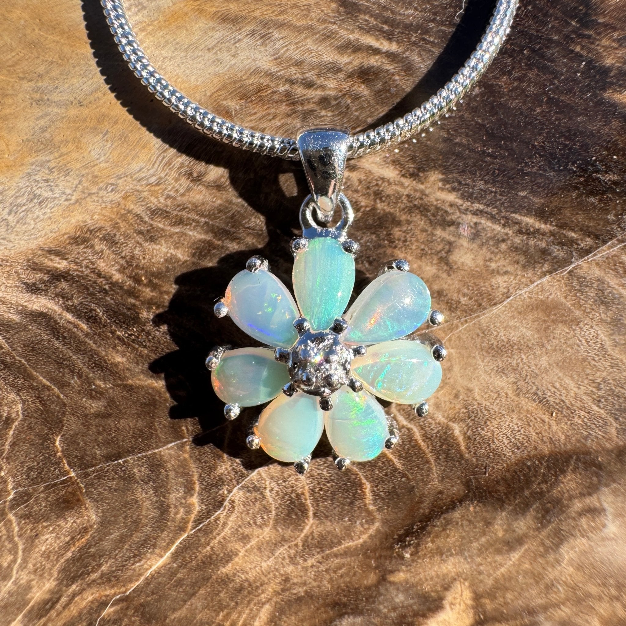 2.8ct Coober Pedy Opal Pendant Necklace ~ 'Cradle Mountain Clarity' | 925 Sterling Silver | Solid Australian Opal