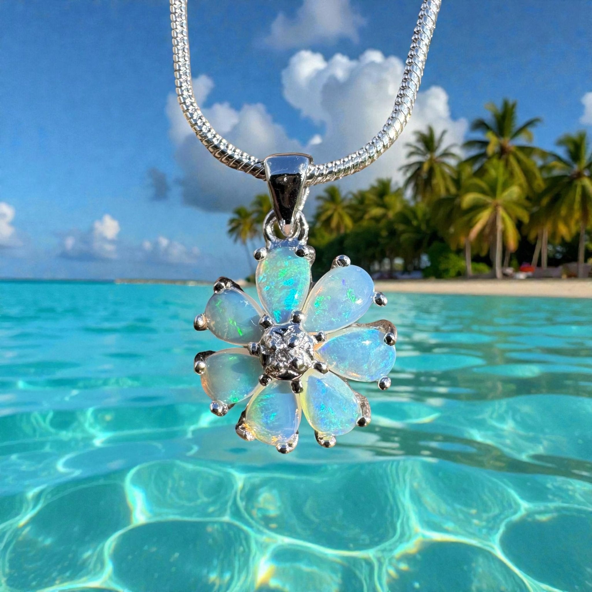 2.8ct Coober Pedy Opal Pendant Necklace ~ 'Windermere Whisper' | 925 Sterling Silver | Solid Australian Opal