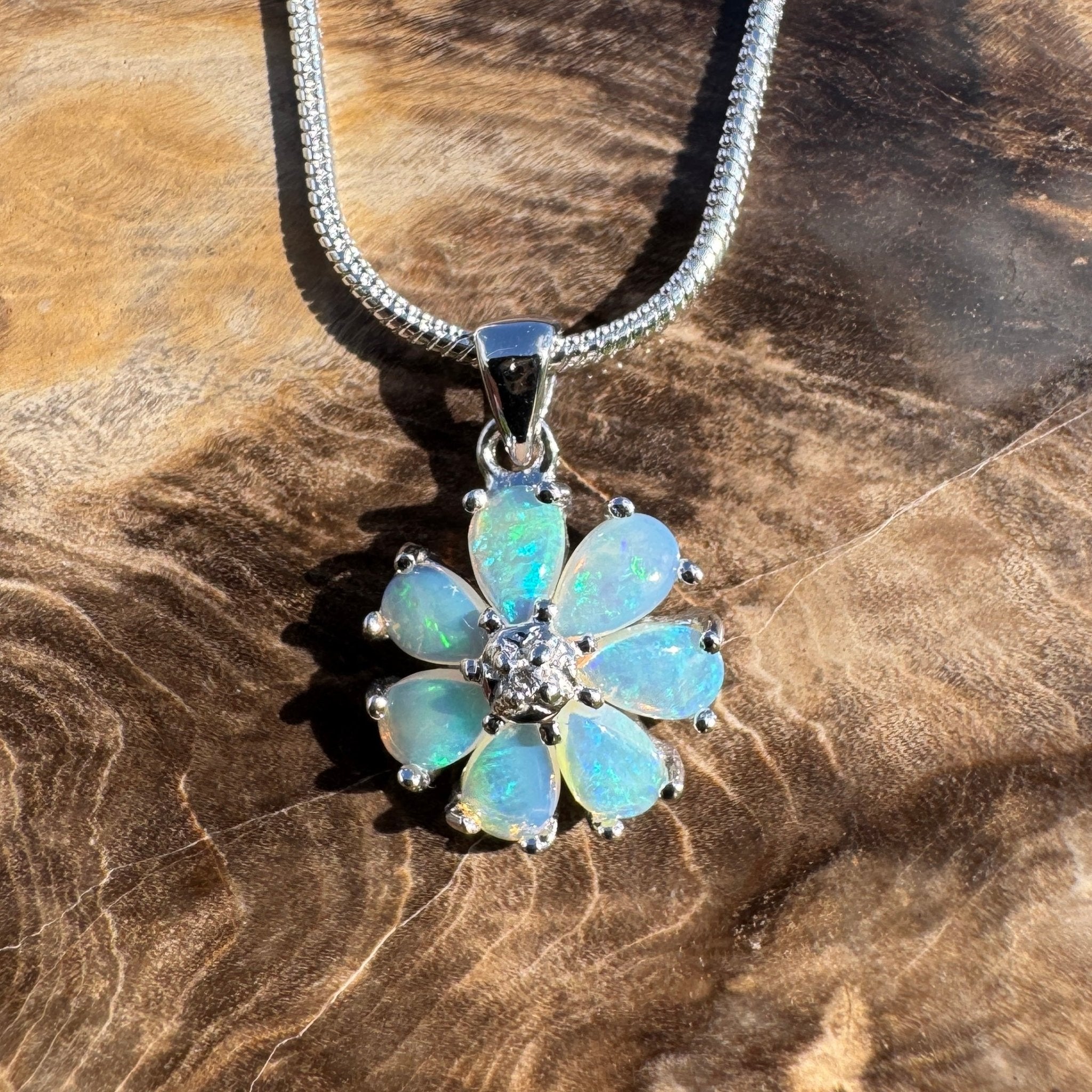 2.8ct Coober Pedy Opal Pendant Necklace ~ 'Windermere Whisper' | 925 Sterling Silver | Solid Australian Opal