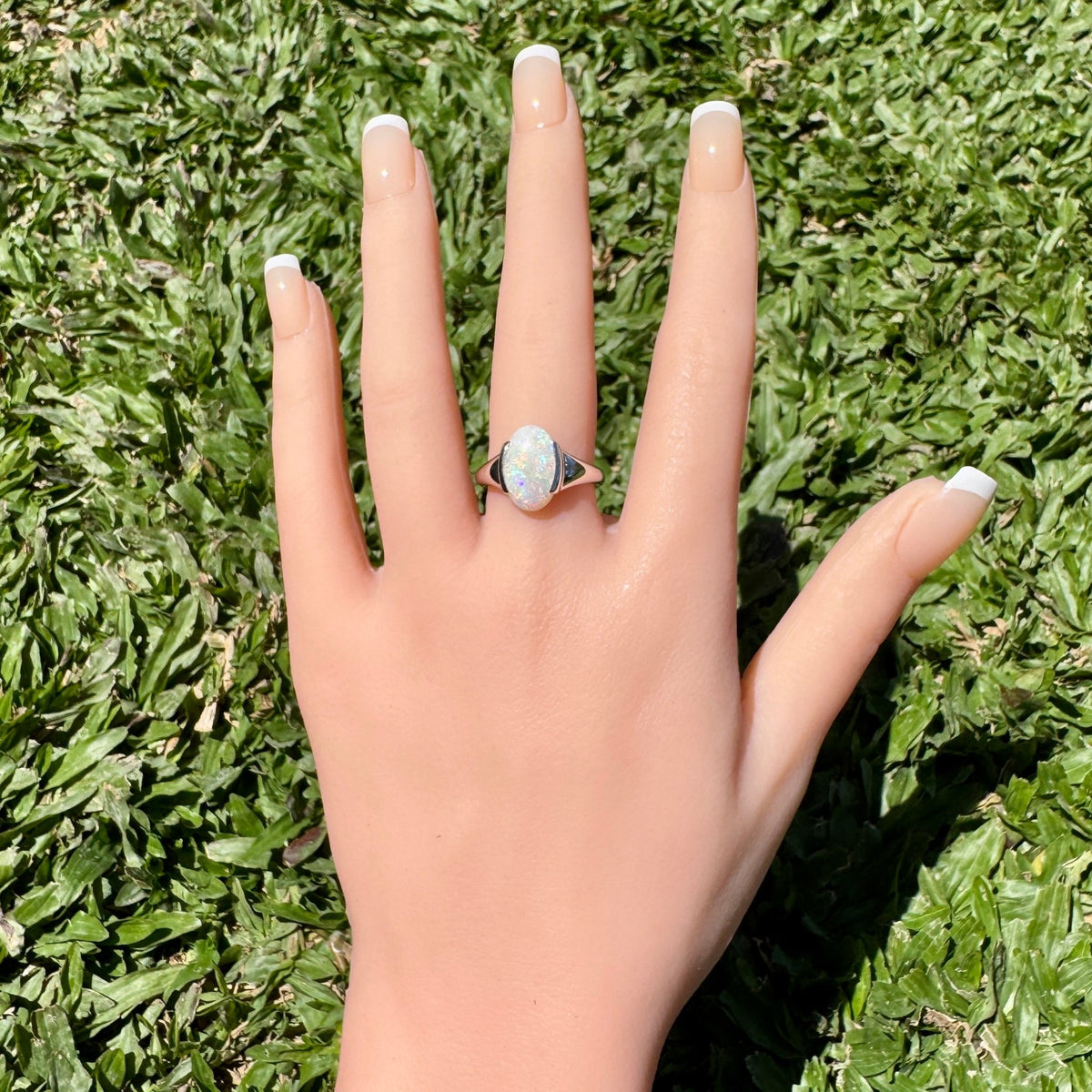 2.8ct Coober Pedy Opal Ring ~ 'Barossa Spectrum' | 925 Sterling Silver | Solid Australian Opal