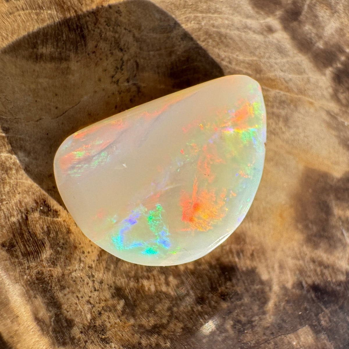 2.8ct Coober Pedy White Opal | Solid Australian Opal | Hand-Cut