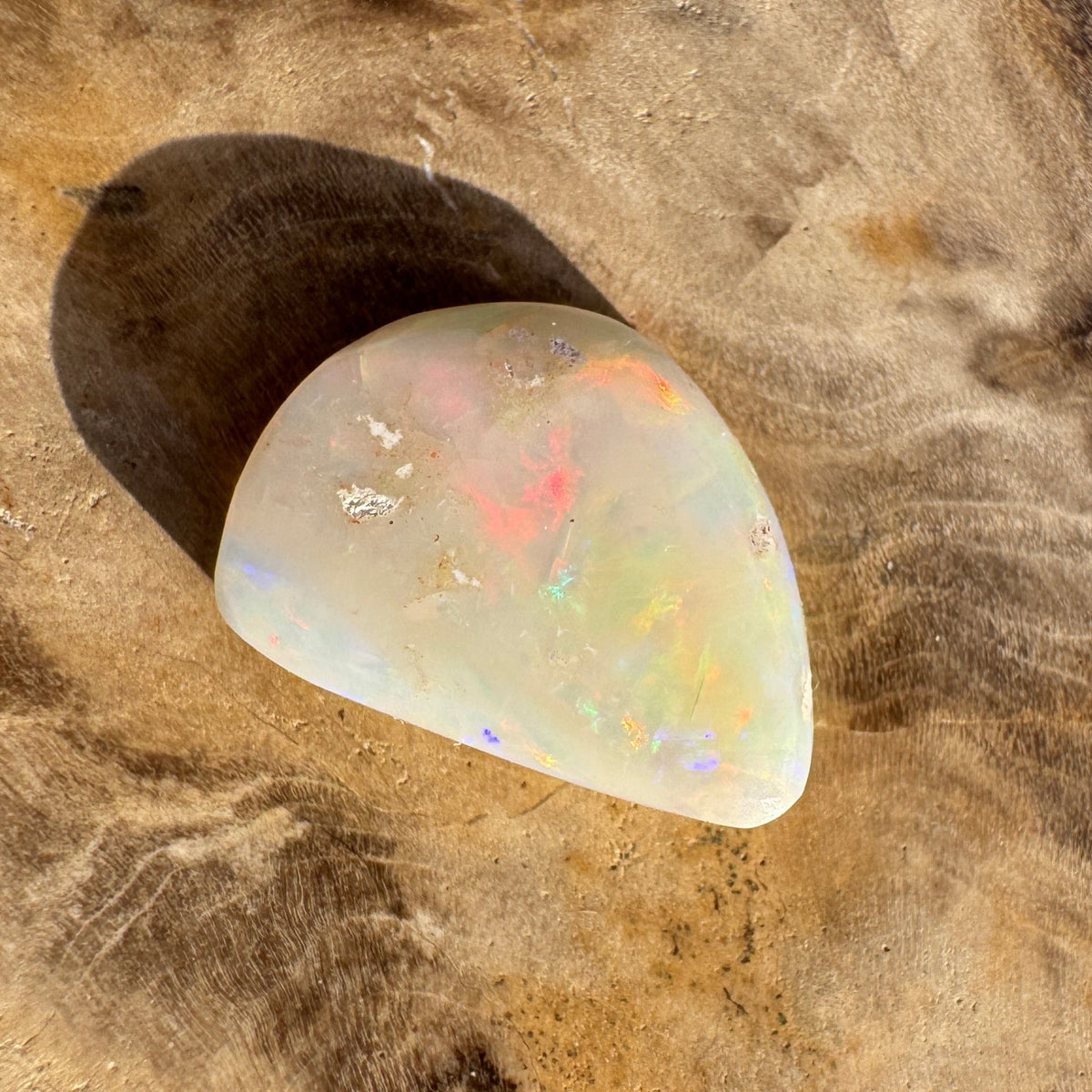 2.8ct Coober Pedy White Opal | Solid Australian Opal | Hand-Cut