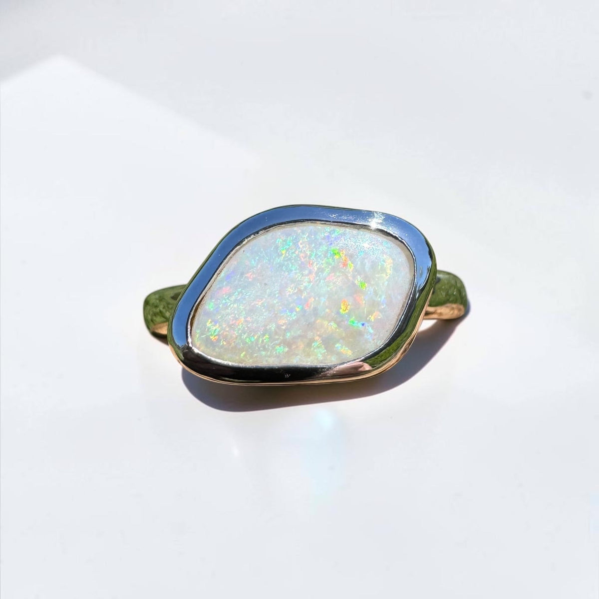 2.8ct Mintabie Opal Ring ~ 'Ediacara Spark' | 925 Sterling Silver | Solid Australian Opal