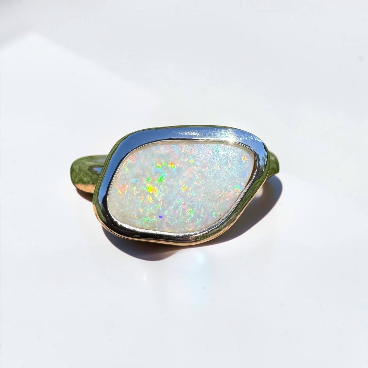 2.8ct Mintabie Opal Ring ~ 'Ediacara Spark' | 925 Sterling Silver | Solid Australian Opal