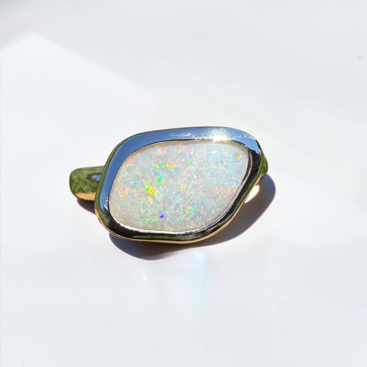 2.8ct Mintabie Opal Ring ~ 'Ediacara Spark' | 925 Sterling Silver | Solid Australian Opal