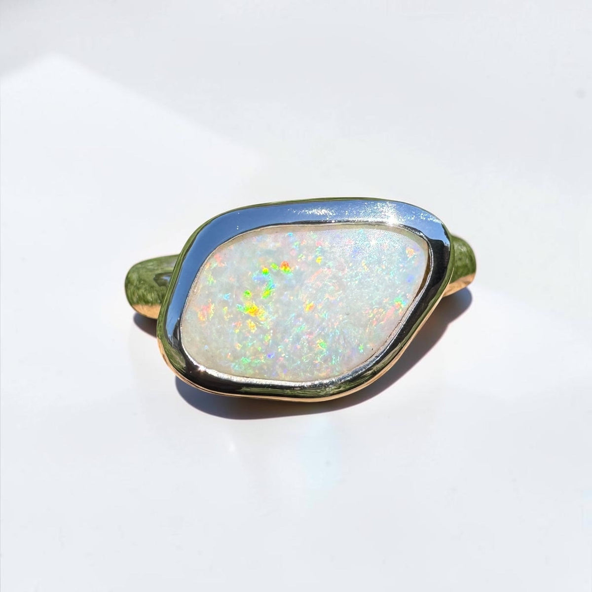 2.8ct Mintabie Opal Ring ~ 'Ediacara Spark' | 925 Sterling Silver | Solid Australian Opal