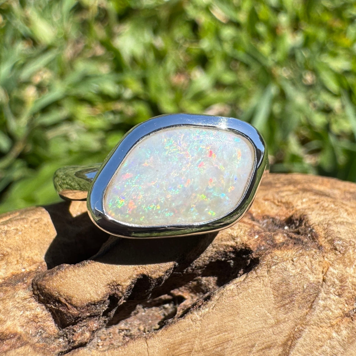2.8ct Mintabie Opal Ring ~ 'Ediacara Spark' | 925 Sterling Silver | Solid Australian Opal