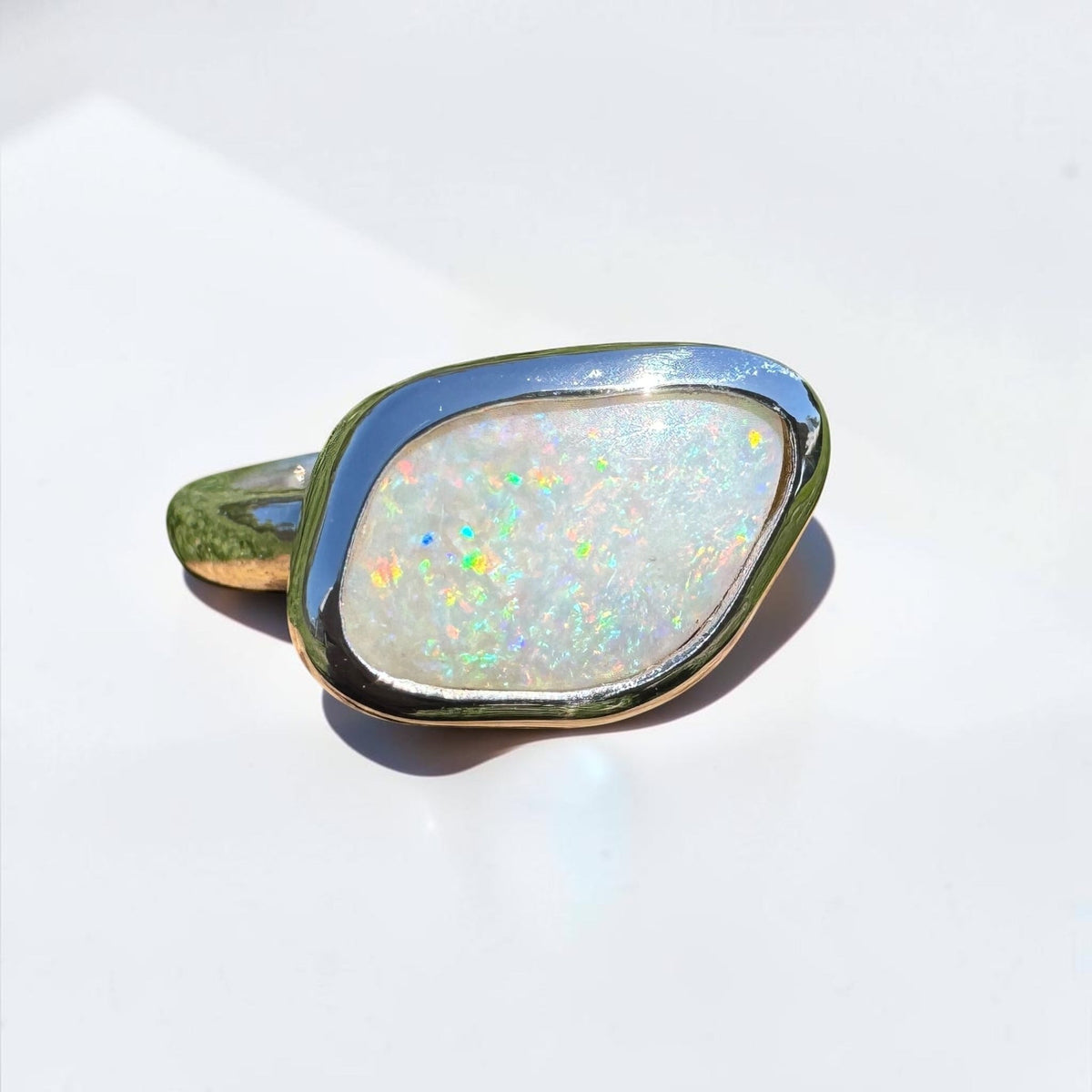 2.8ct Mintabie Opal Ring ~ 'Ediacara Spark' | 925 Sterling Silver | Solid Australian Opal