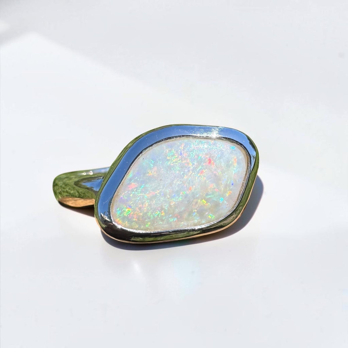 2.8ct Mintabie Opal Ring ~ 'Ediacara Spark' | 925 Sterling Silver | Solid Australian Opal