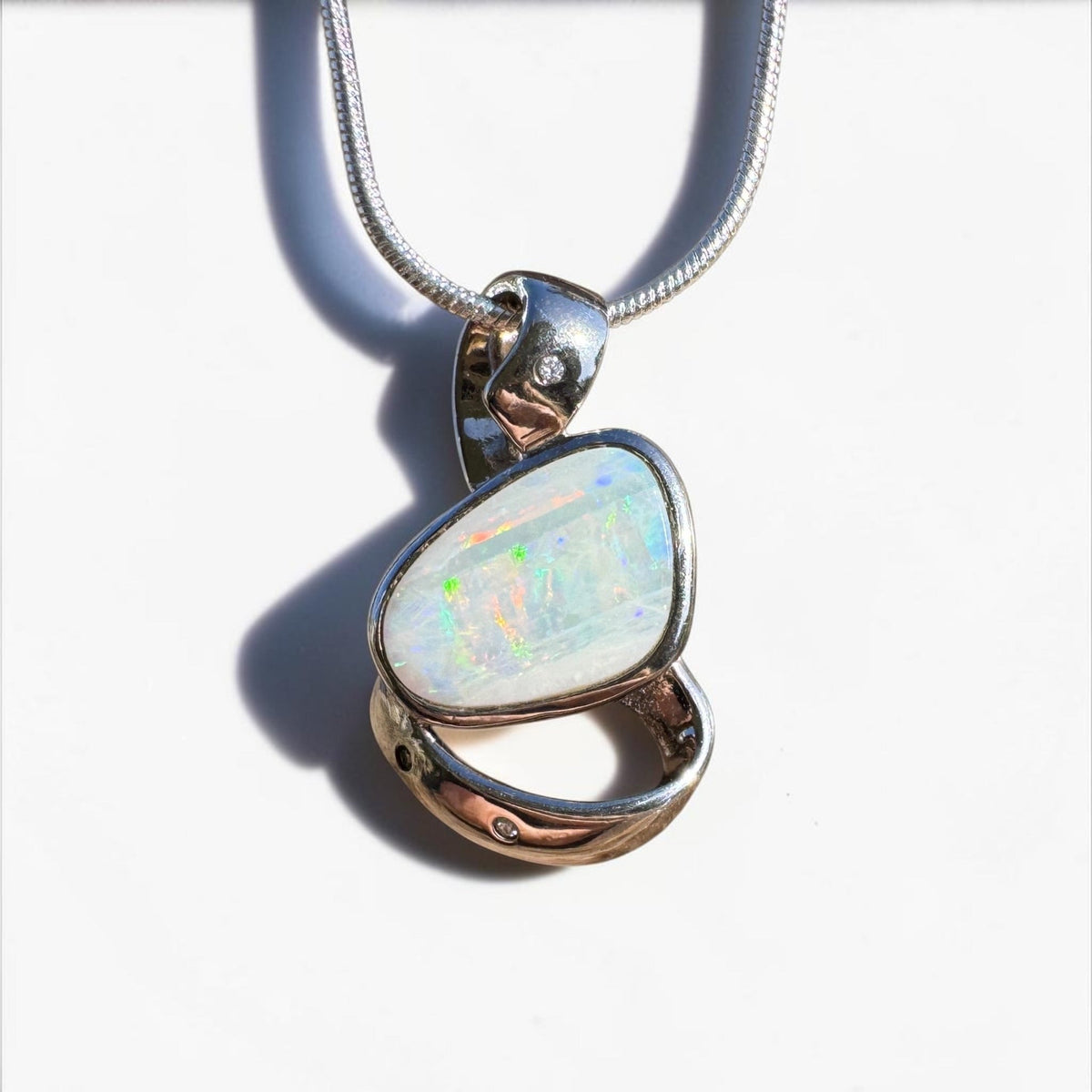 2.9ct Coober Pedy Opal Pendant Necklace ~ 'Cobargo Glow' | 925 Sterling Silver | Solid Australian Opal