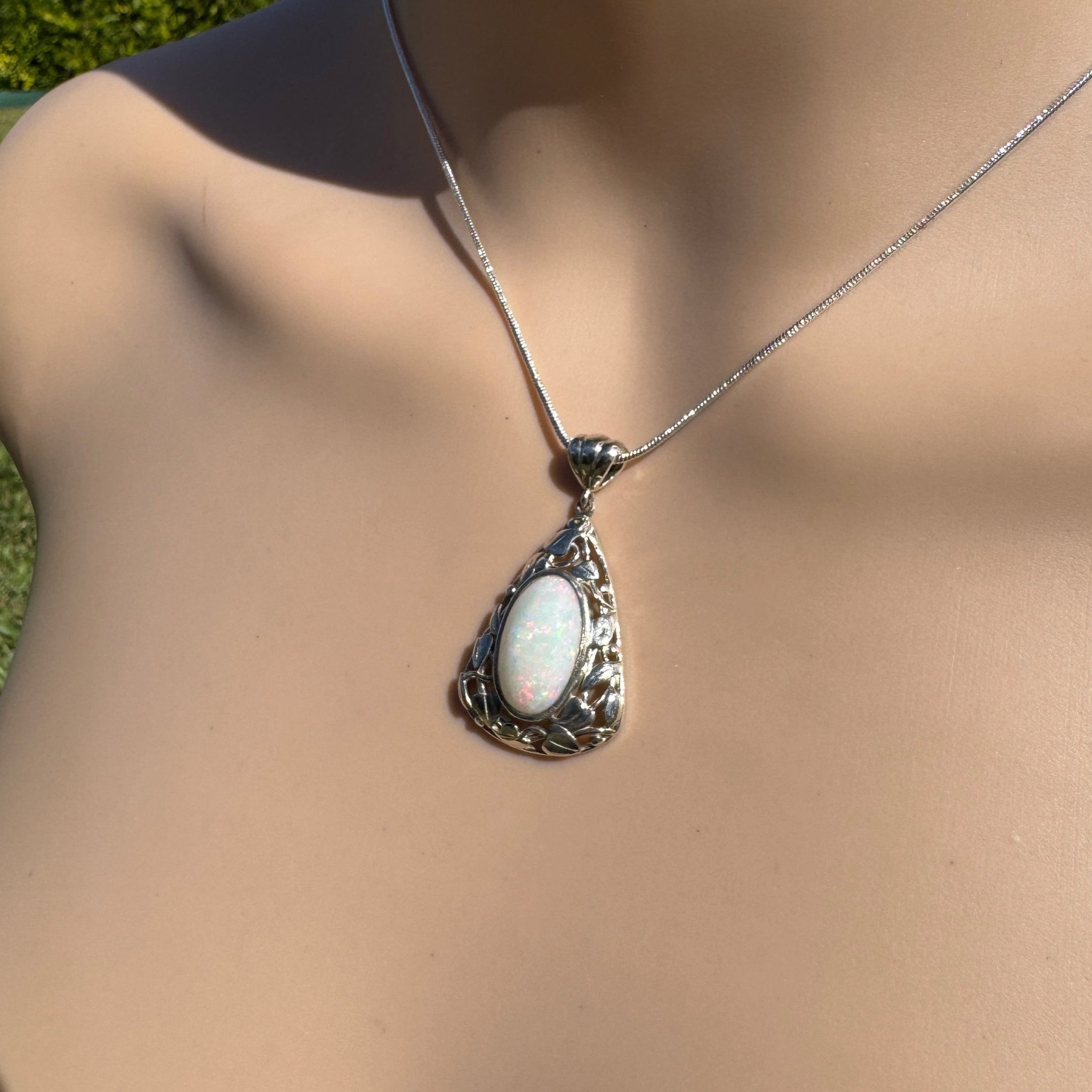 2.9ct Coober Pedy Opal Pendant Necklace ~ 'Coral Coast Fire' | 925 Sterling Silver | Solid Australian Opal