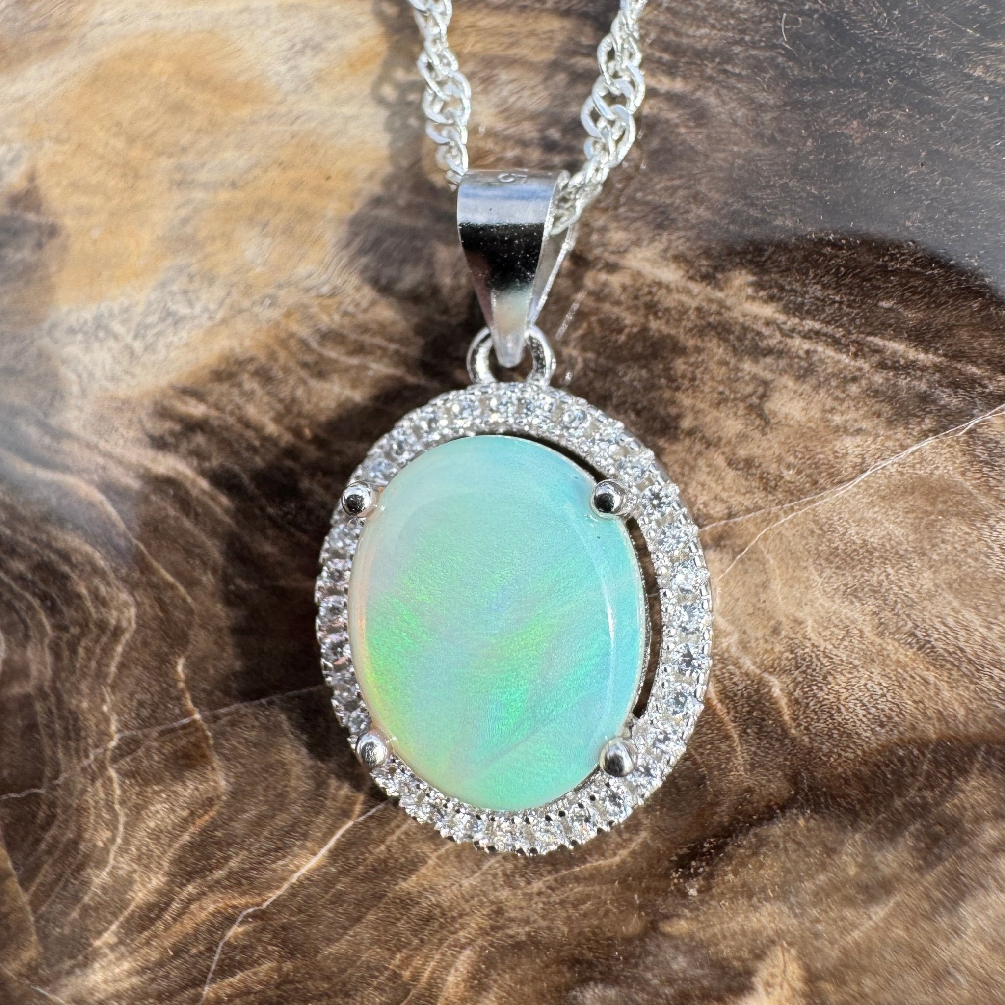 2ct Coober Pedy Opal Pendant Necklace ~ 'Anna Creek Light' | 925 Sterling Silver | Solid Australian Opal