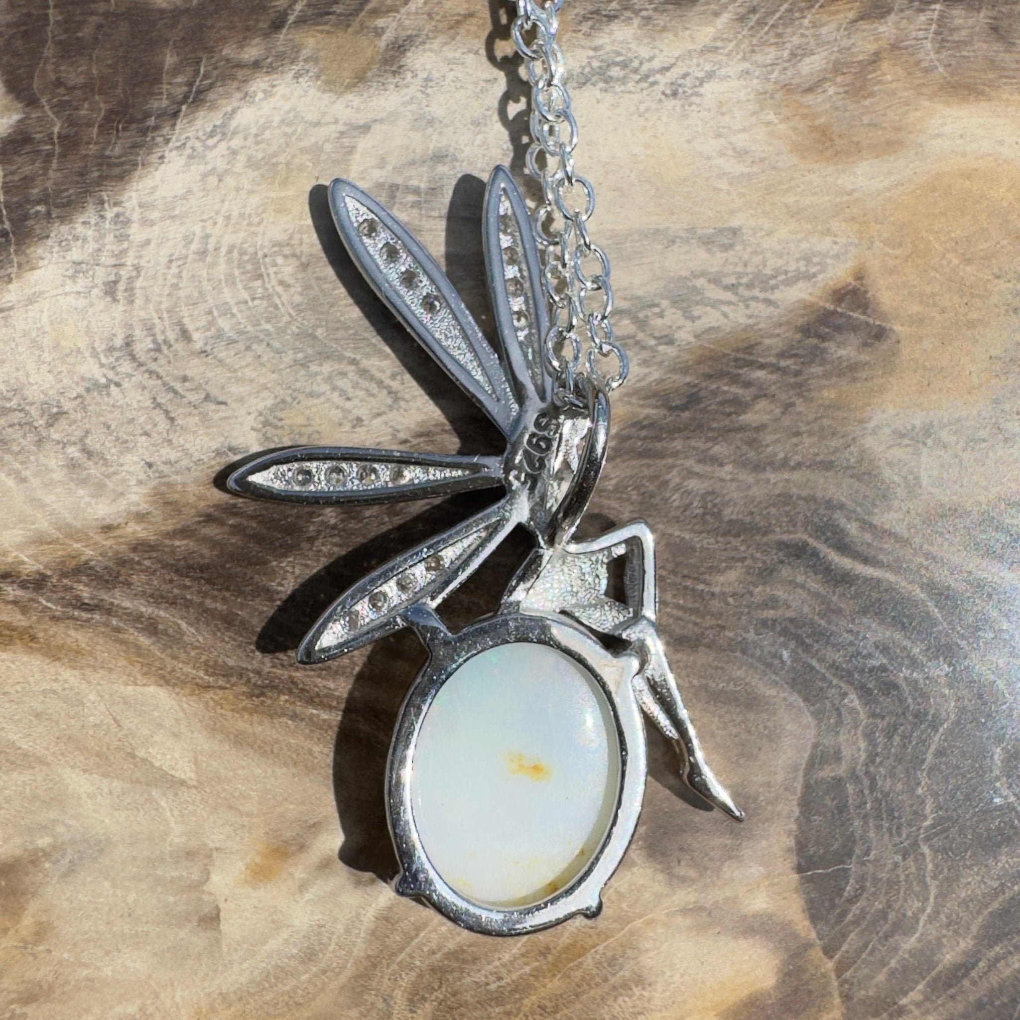 2ct Coober Pedy Opal Pendant Necklace ~ 'Flinders Chase Fairy' | 925 Sterling Silver | Solid Australian Opal