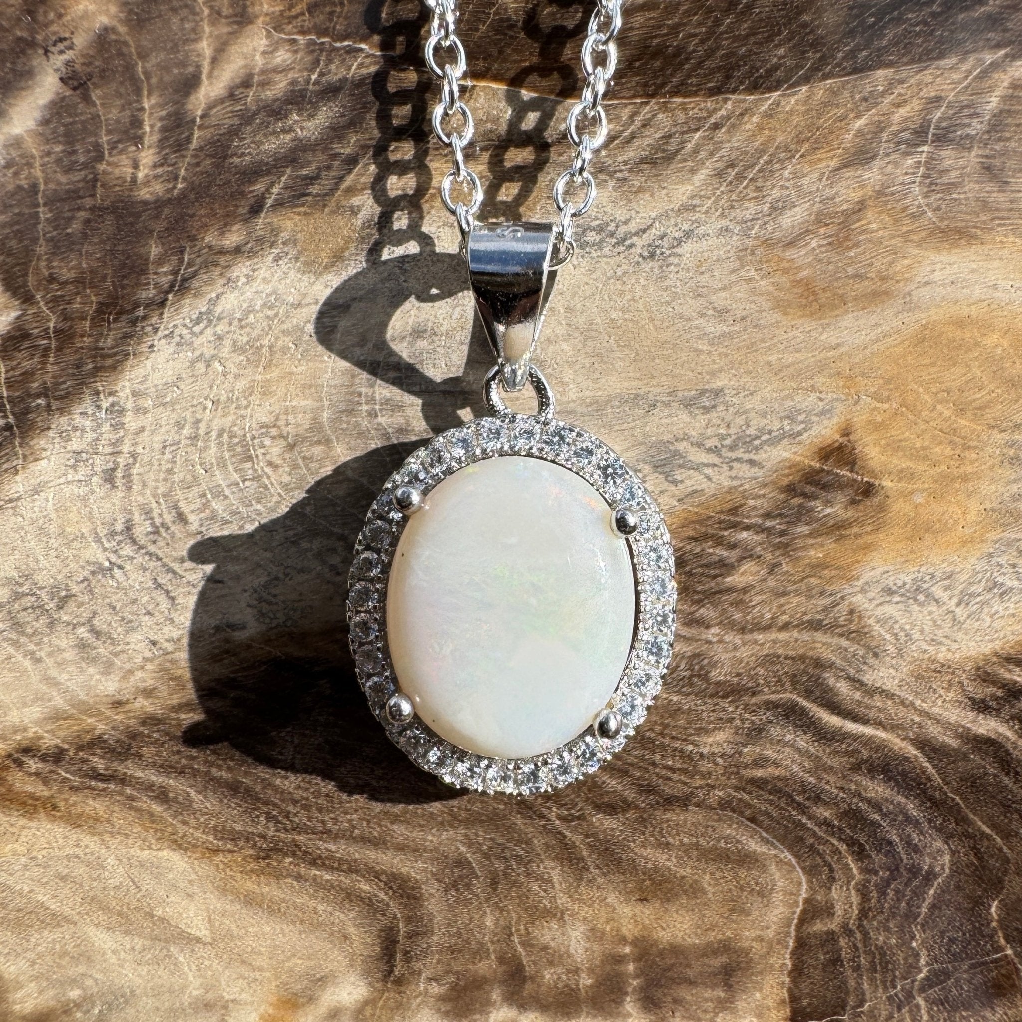 2ct Coober Pedy Opal Pendant Necklace ~ 'Gibber Glow' | 925 Sterling Silver | Solid Australian Opal