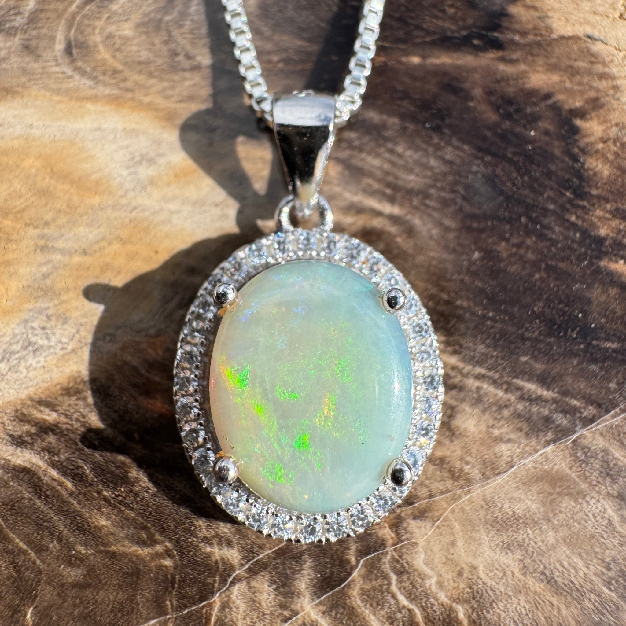 2ct Coober Pedy Opal Pendant Necklace ~ 'Opal Basin Dream' | 925 Sterling Silver | Solid Australian Opal