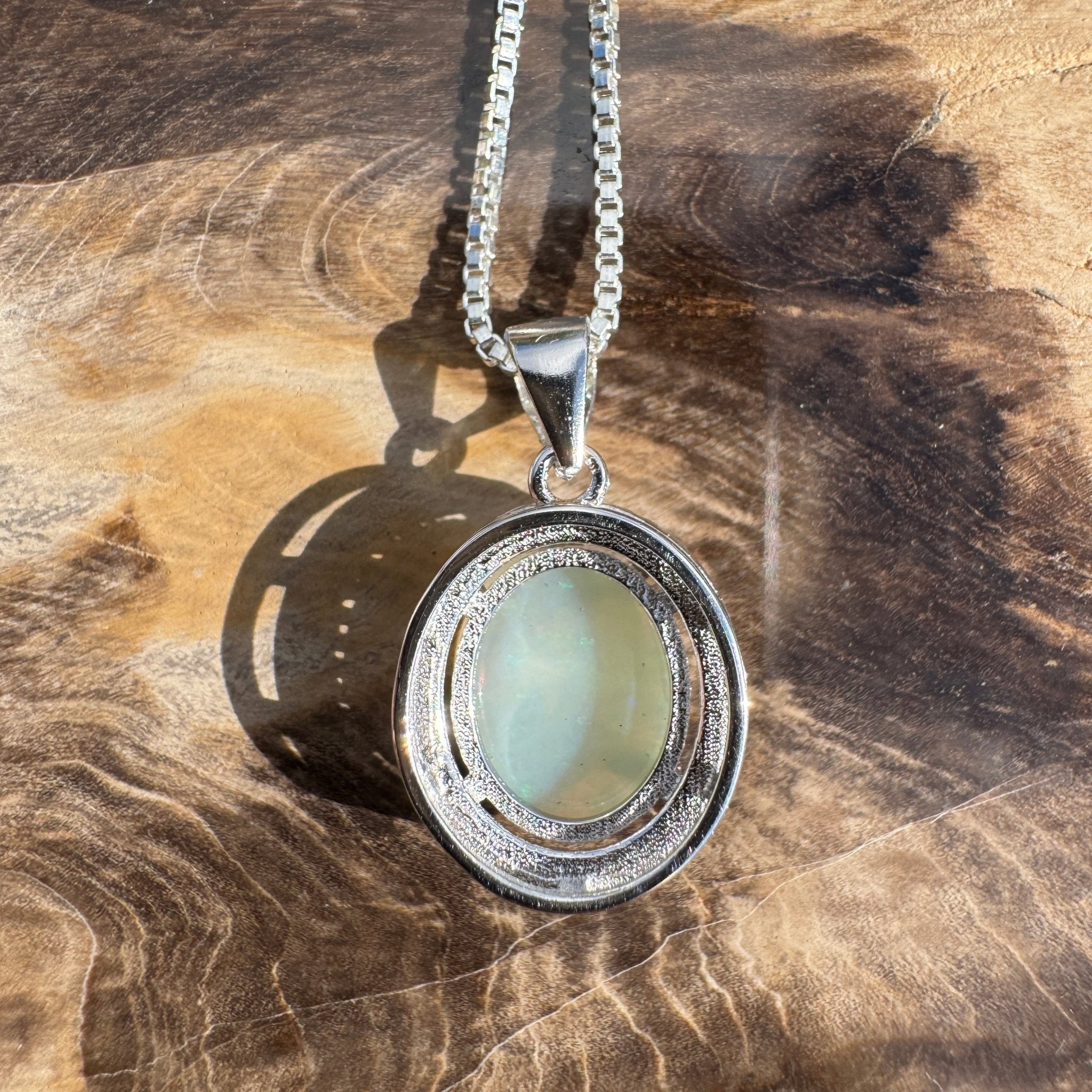 2ct Coober Pedy Opal Pendant Necklace ~ 'Opal Basin Dream' | 925 Sterling Silver | Solid Australian Opal