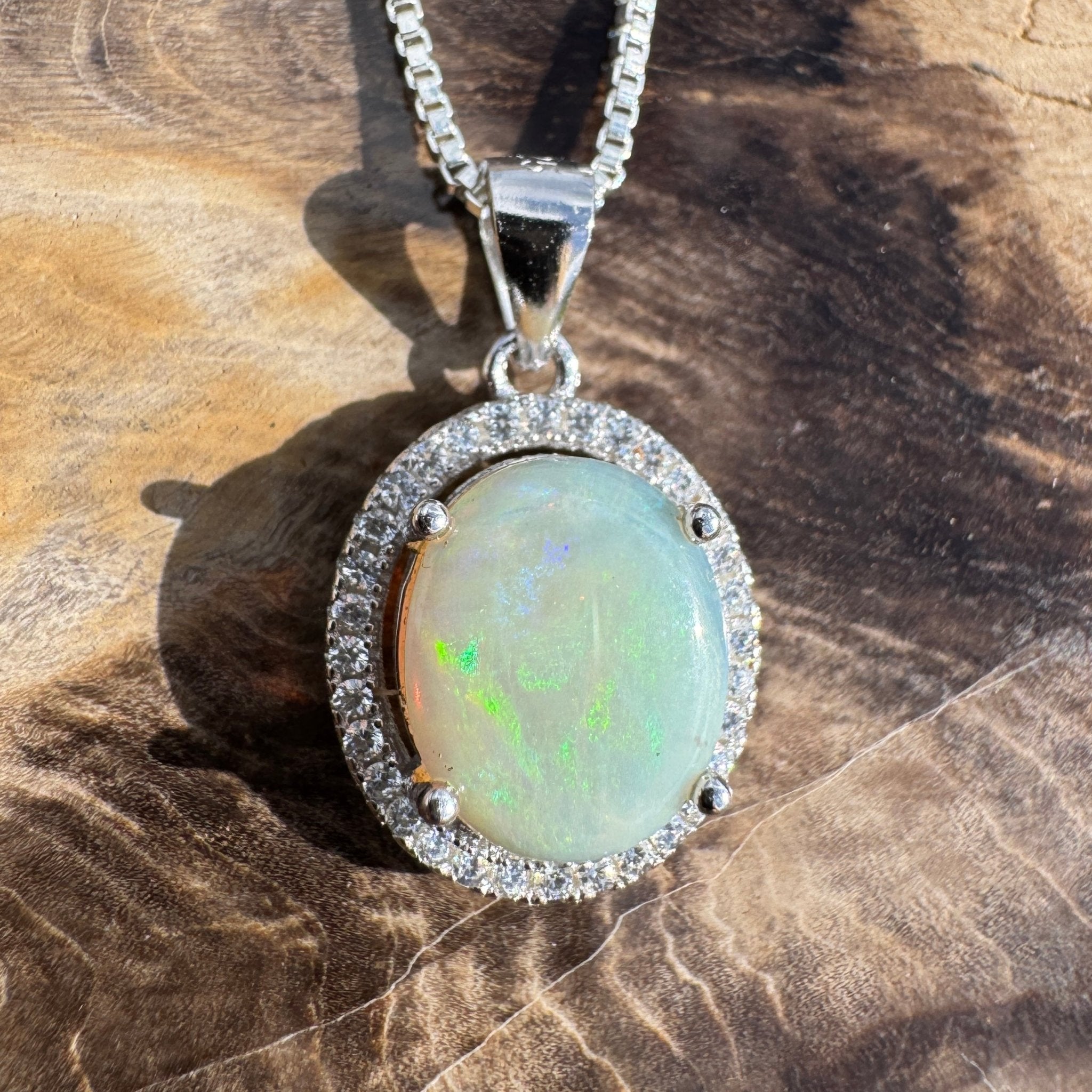 2ct Coober Pedy Opal Pendant Necklace ~ 'Opal Basin Dream' | 925 Sterling Silver | Solid Australian Opal