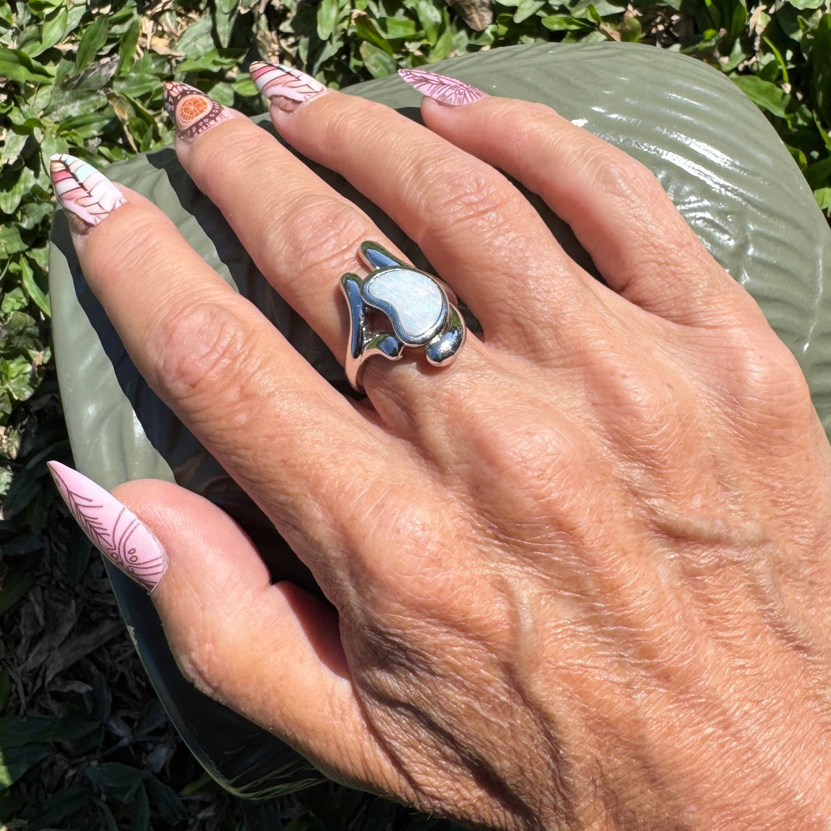 2ct Coober Pedy Opal Ring ~ 'Country Colour' | 925 Sterling Silver | Solid Australian Opal