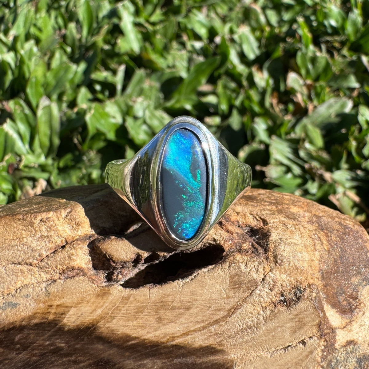 2ct Lightning Ridge Black Opal Ring ~ 'Mount Field Midnight' | 925 Sterling Silver | Solid Australian Opal