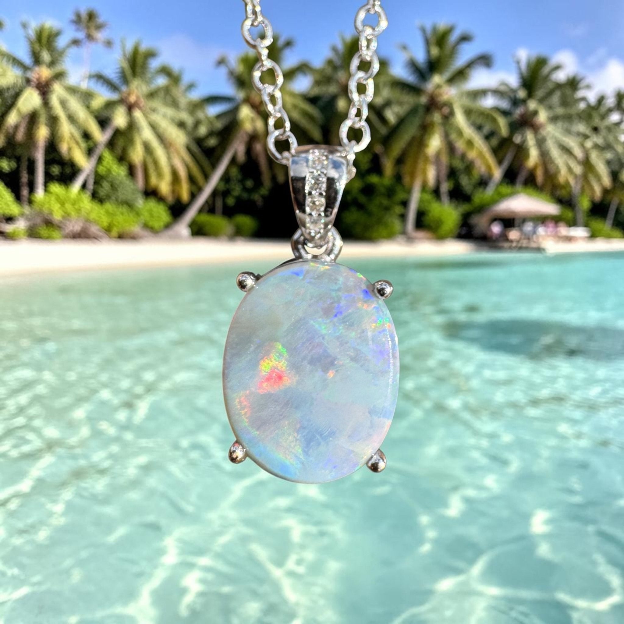 2ct Lightning Ridge Opal Pendant Necklace ~ 'Desert Prism' | 925 Sterling Silver | Solid Australian Opal