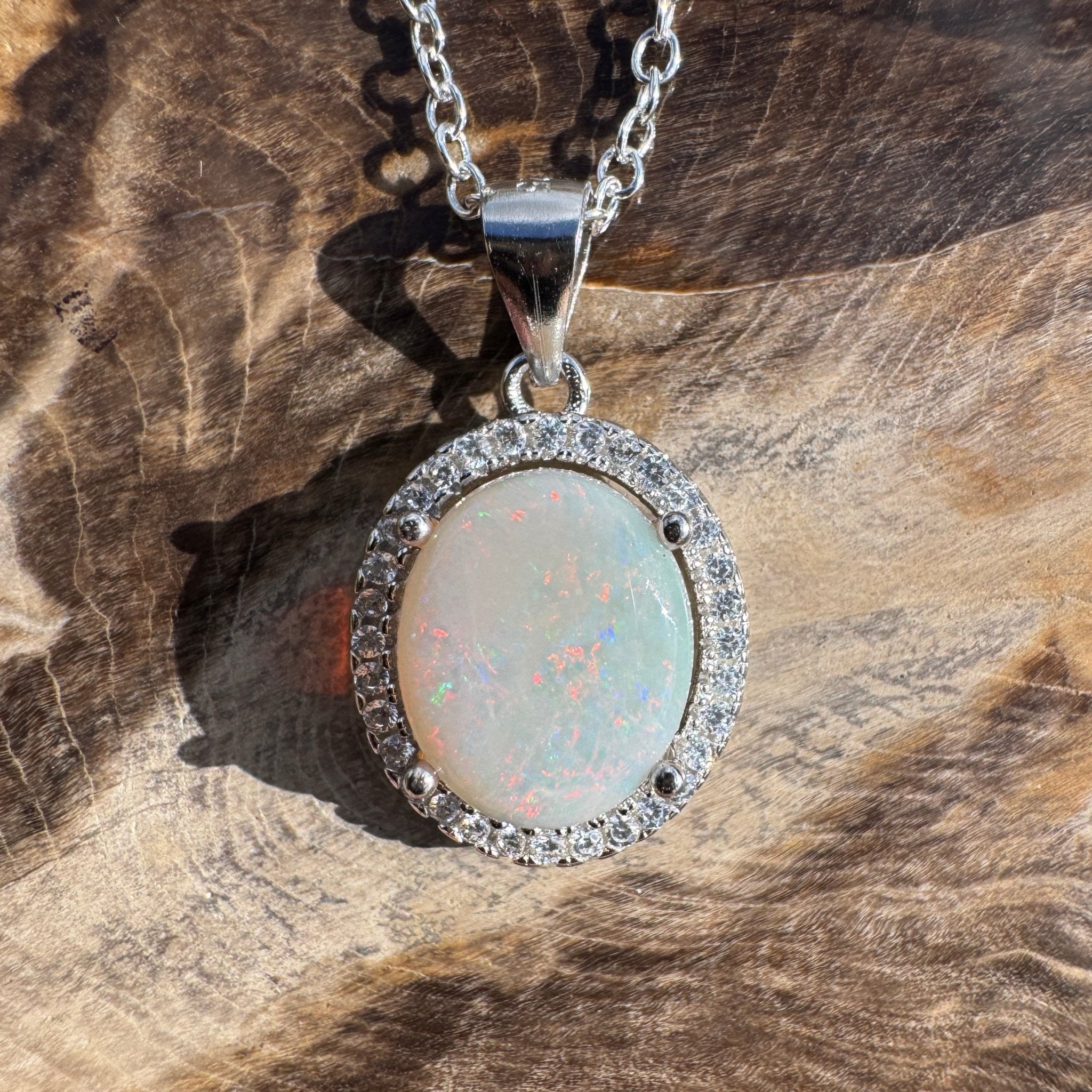 2ct Lightning Ridge Opal Pendant Necklace ~ 'Mulga Shimmer' | 925 Sterling Silver | Solid Australian Opal